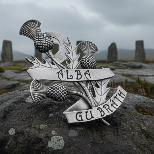 Alba Gu Brath Thistle Kilt Pin - Handmade in Scotland