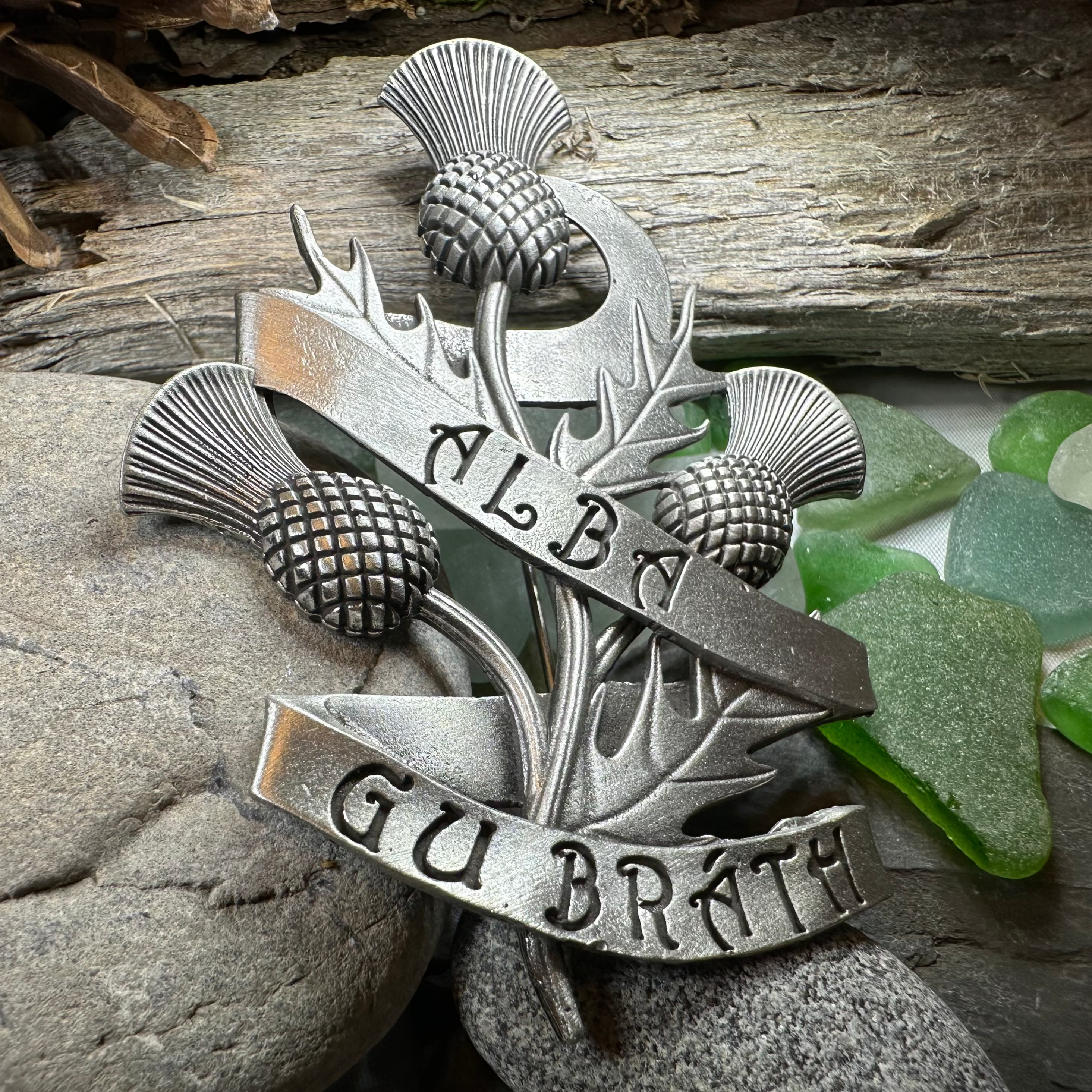 Alba Gu Brath Thistle Kilt Pin - Handmade in Scotland