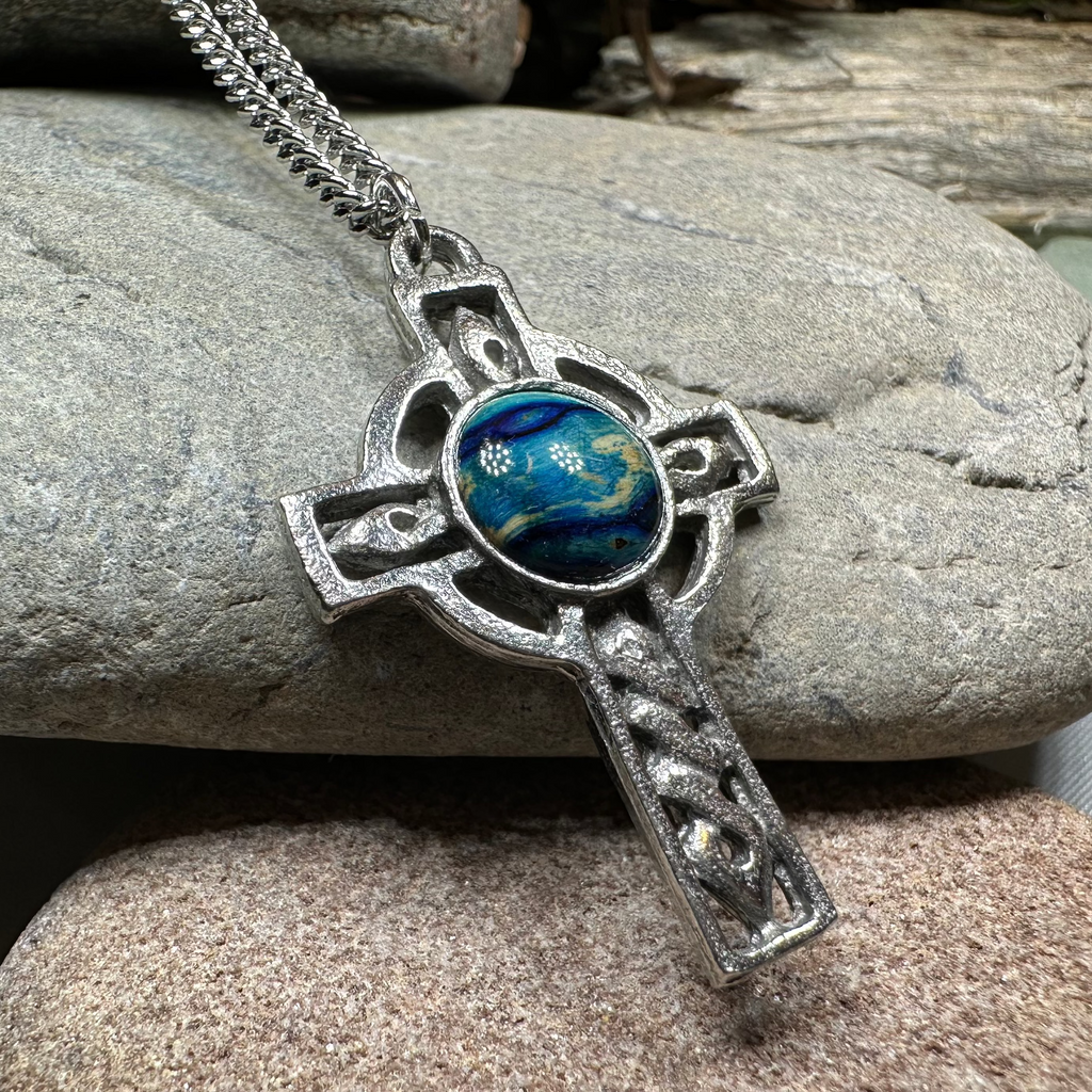 Heathergems Celtic Cross Necklace - Handmade in Scotland