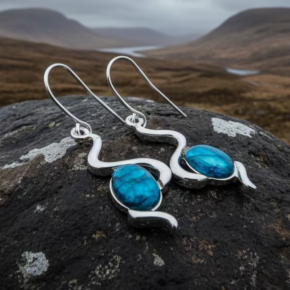 Heathergems Celtic Wiggle Earrings - Handmade in Scotland