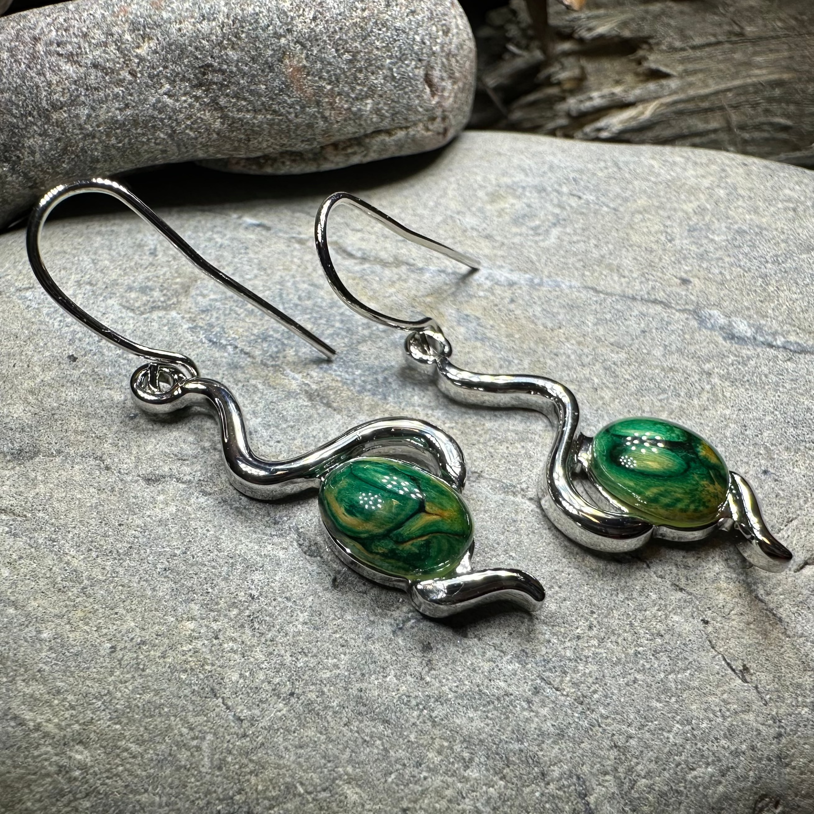 Heathergems Celtic Wiggle Earrings - Handmade in Scotland