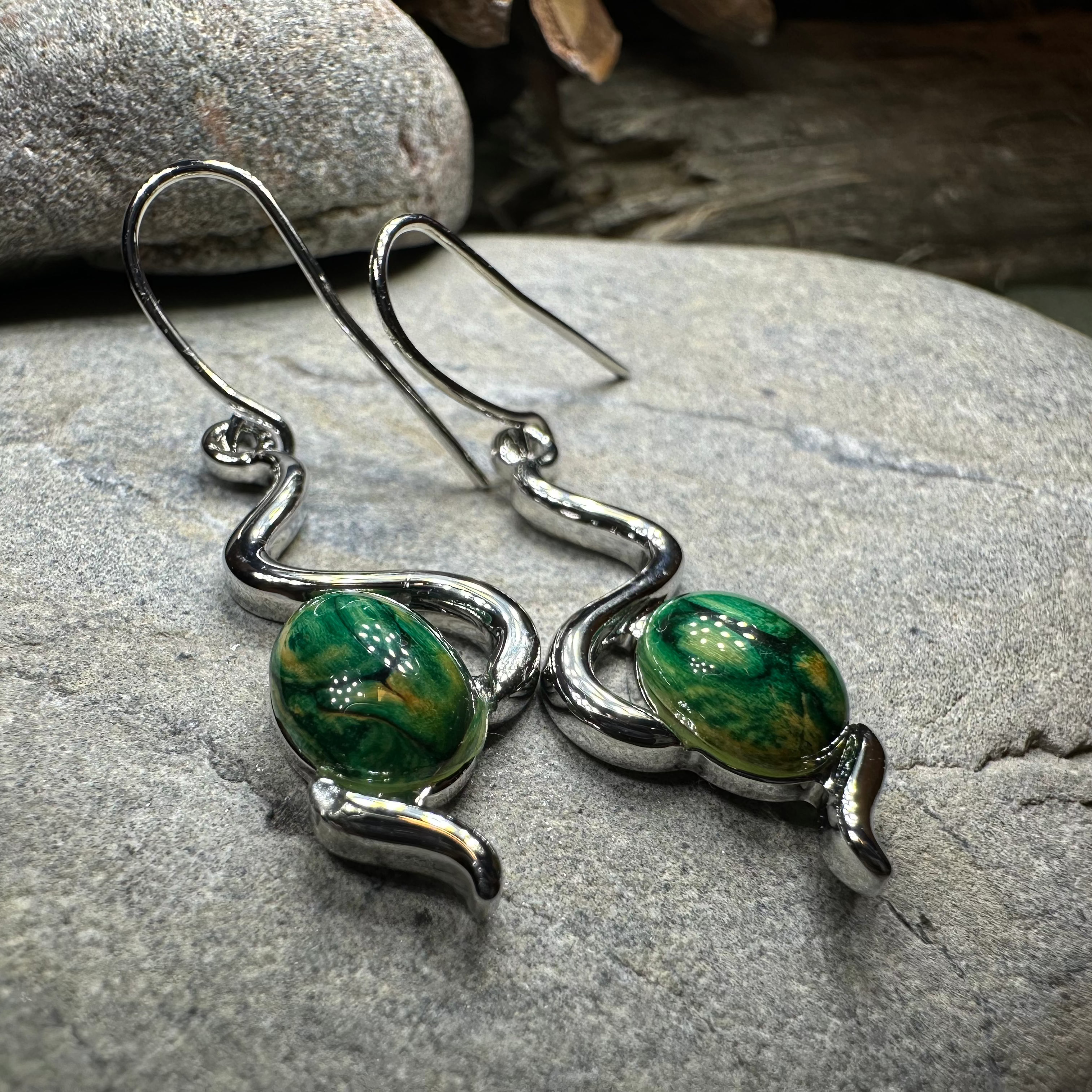 Heathergems Celtic Wiggle Earrings - Handmade in Scotland