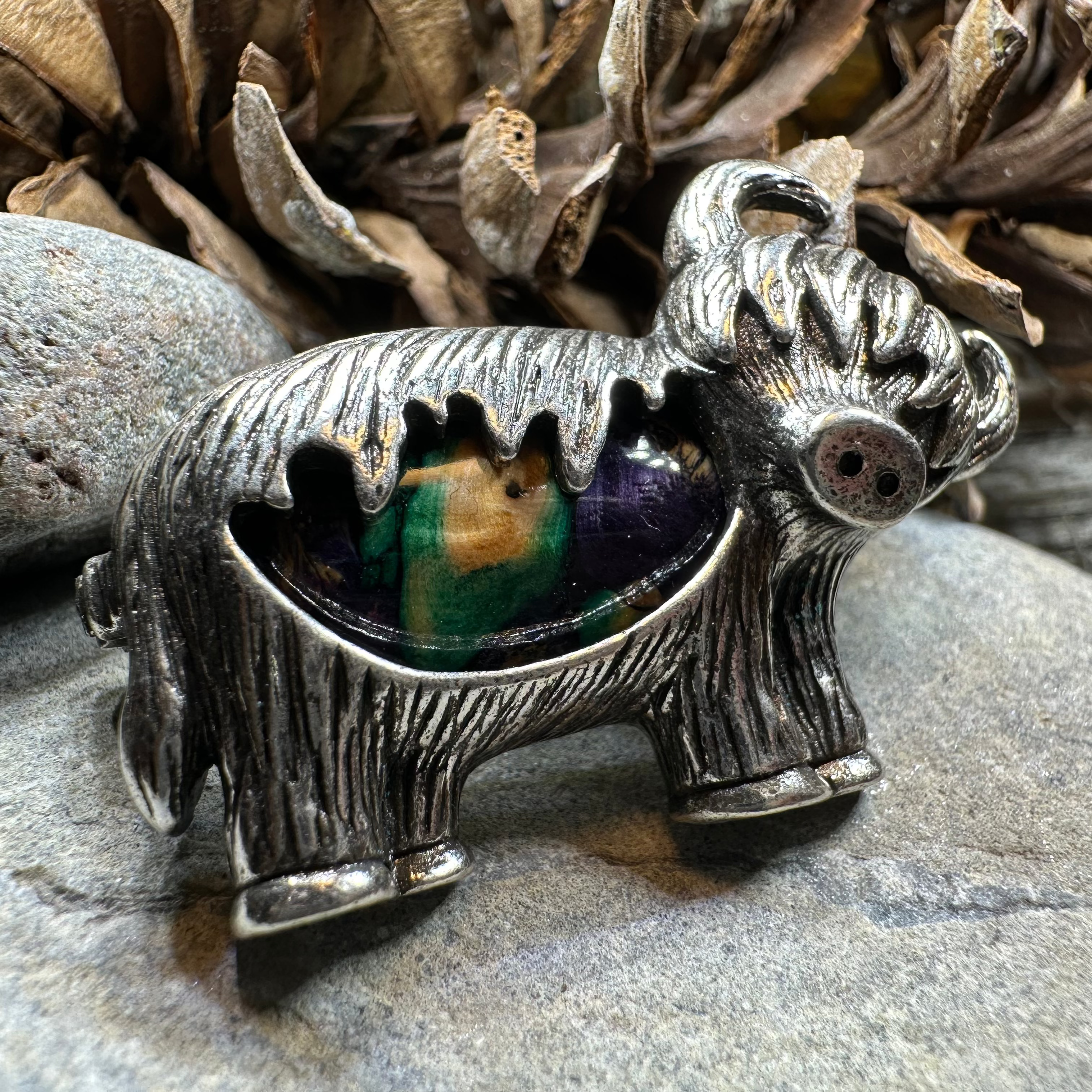 Heathergems Highland Cow Brooch - Handmade in Scotland