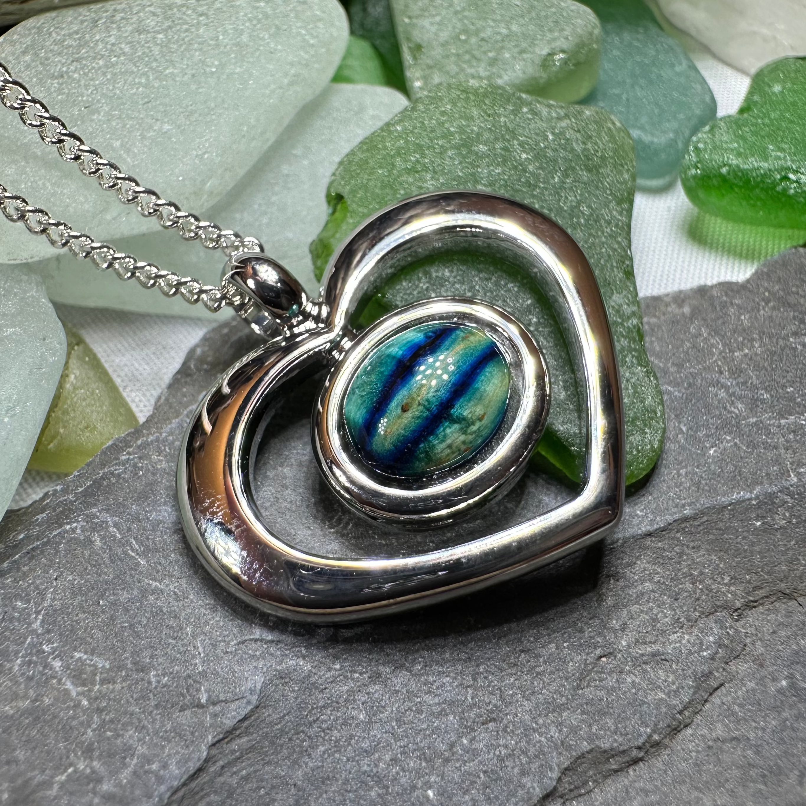 Heathergems Open Heart Necklace - Handmade in Scotland