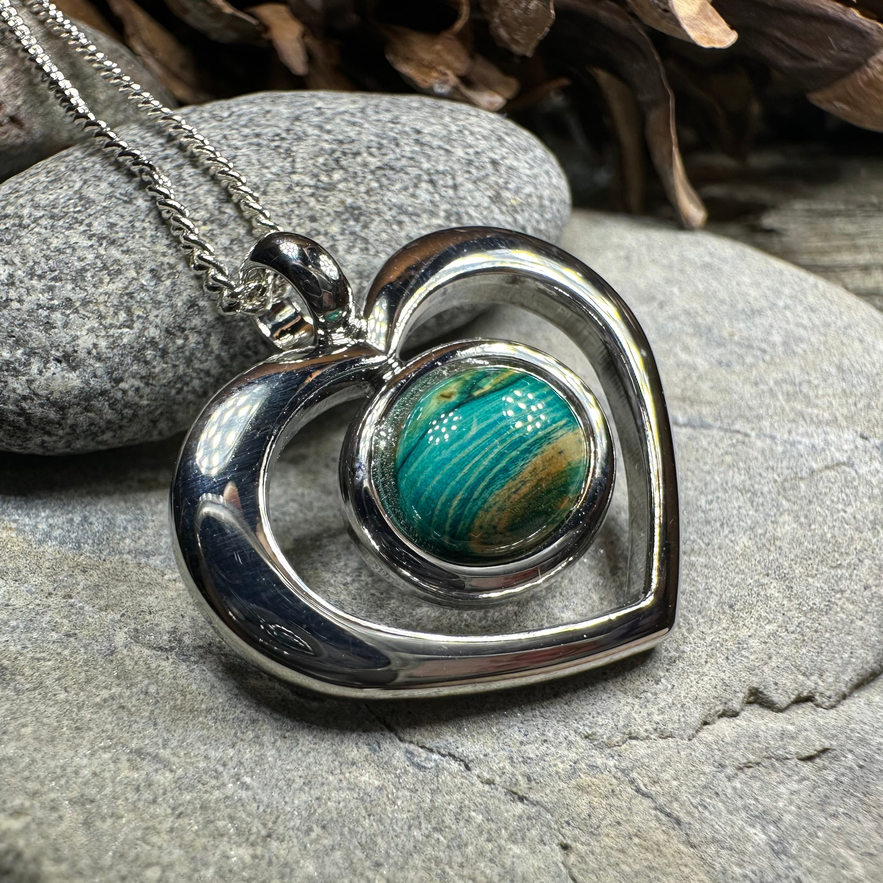 Heathergems Open Heart Necklace - Handmade in Scotland