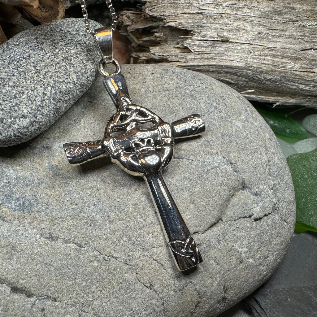 Celtic Claddagh Cross Necklace