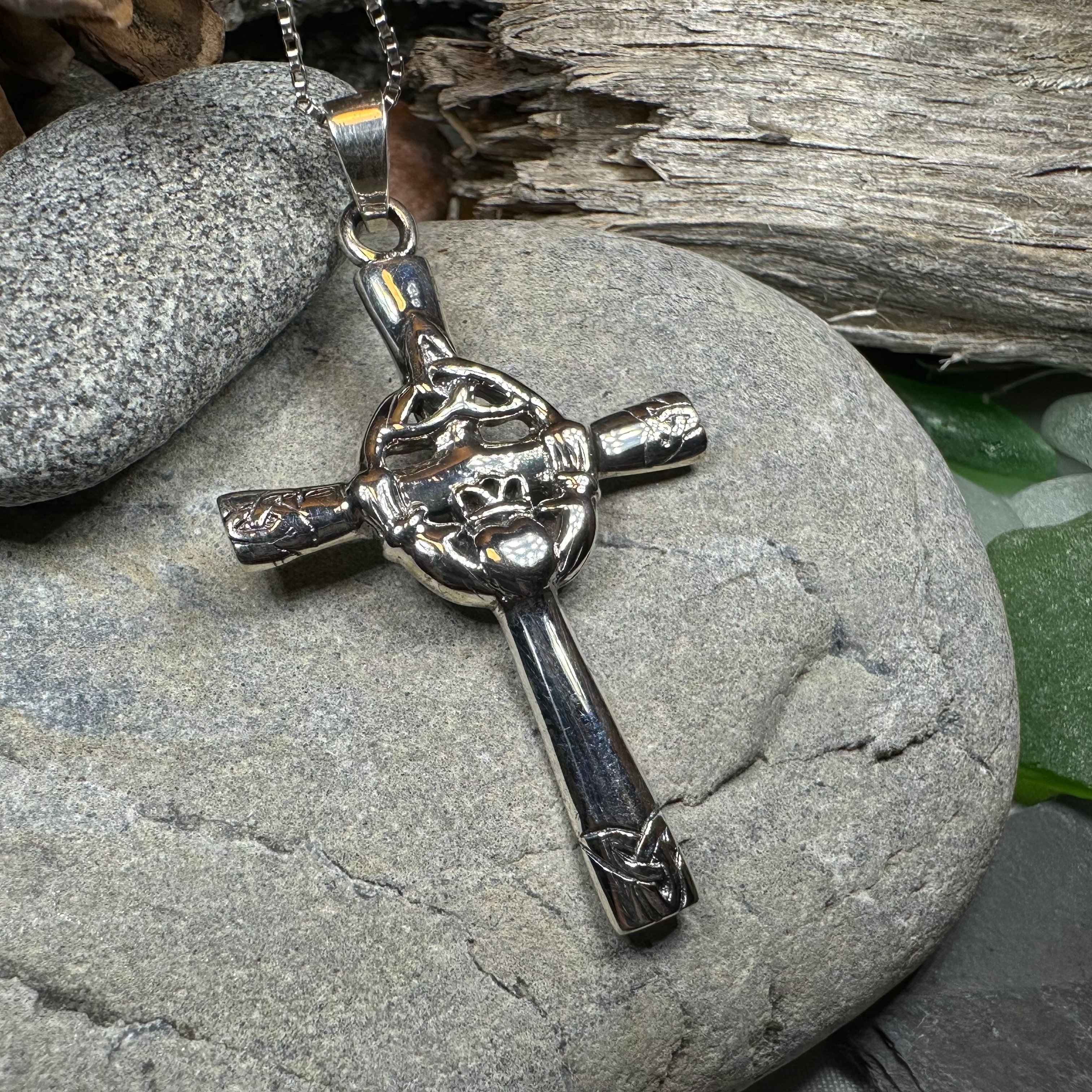 Celtic Claddagh Cross Necklace