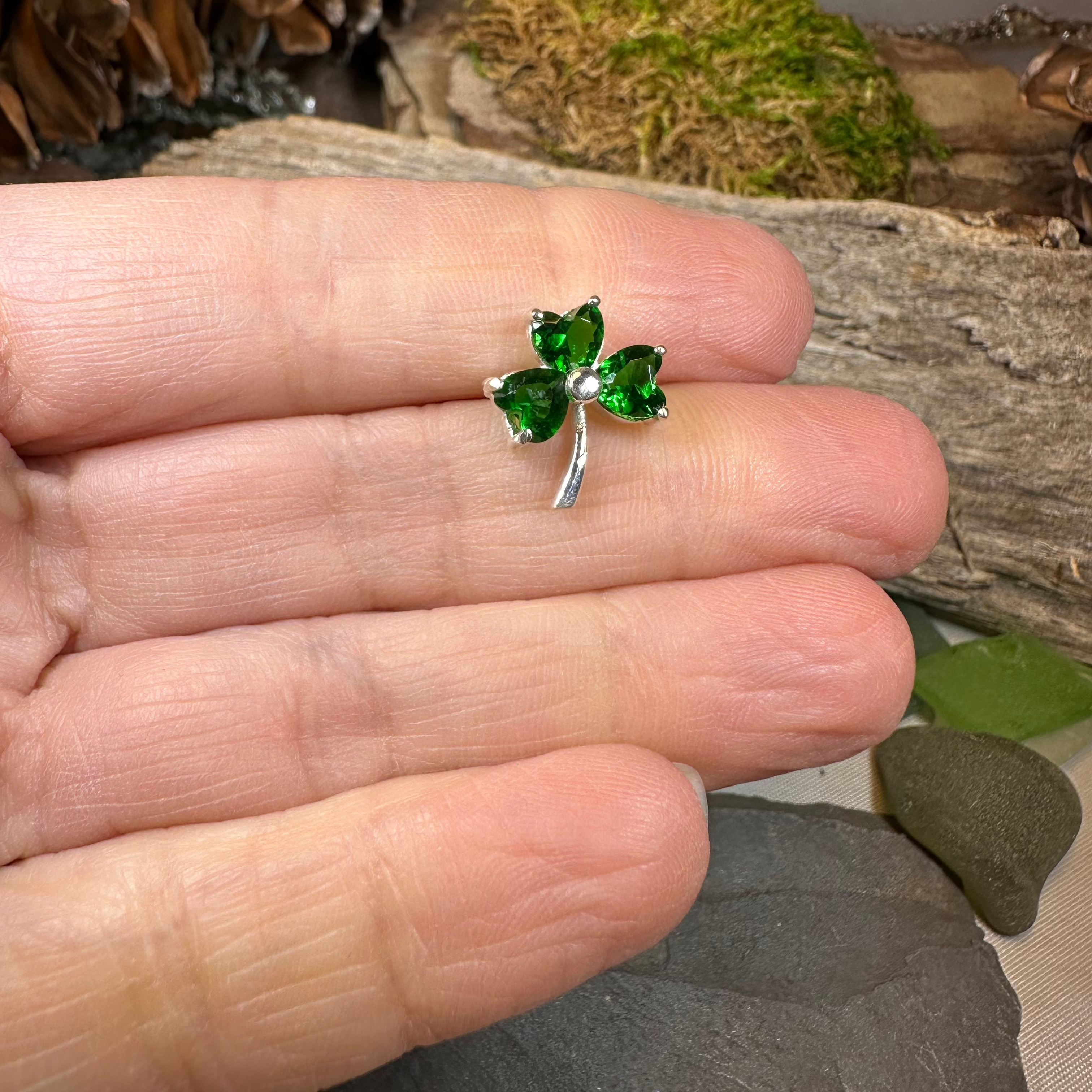 Irish Forever Shamrock Lapel Pin in Sterling Silver