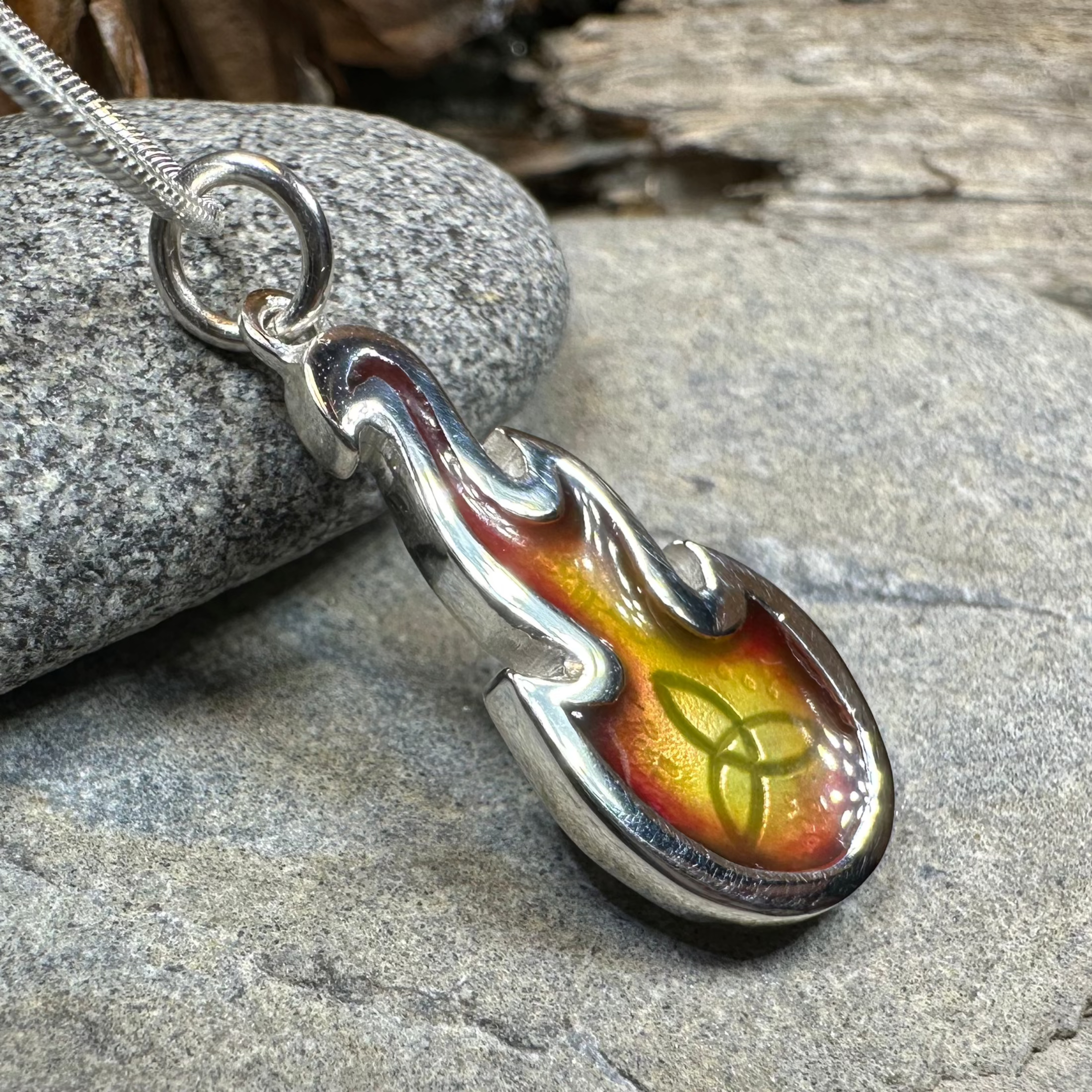 Mystical Celtic Flame Necklace - Handmade in Scotland