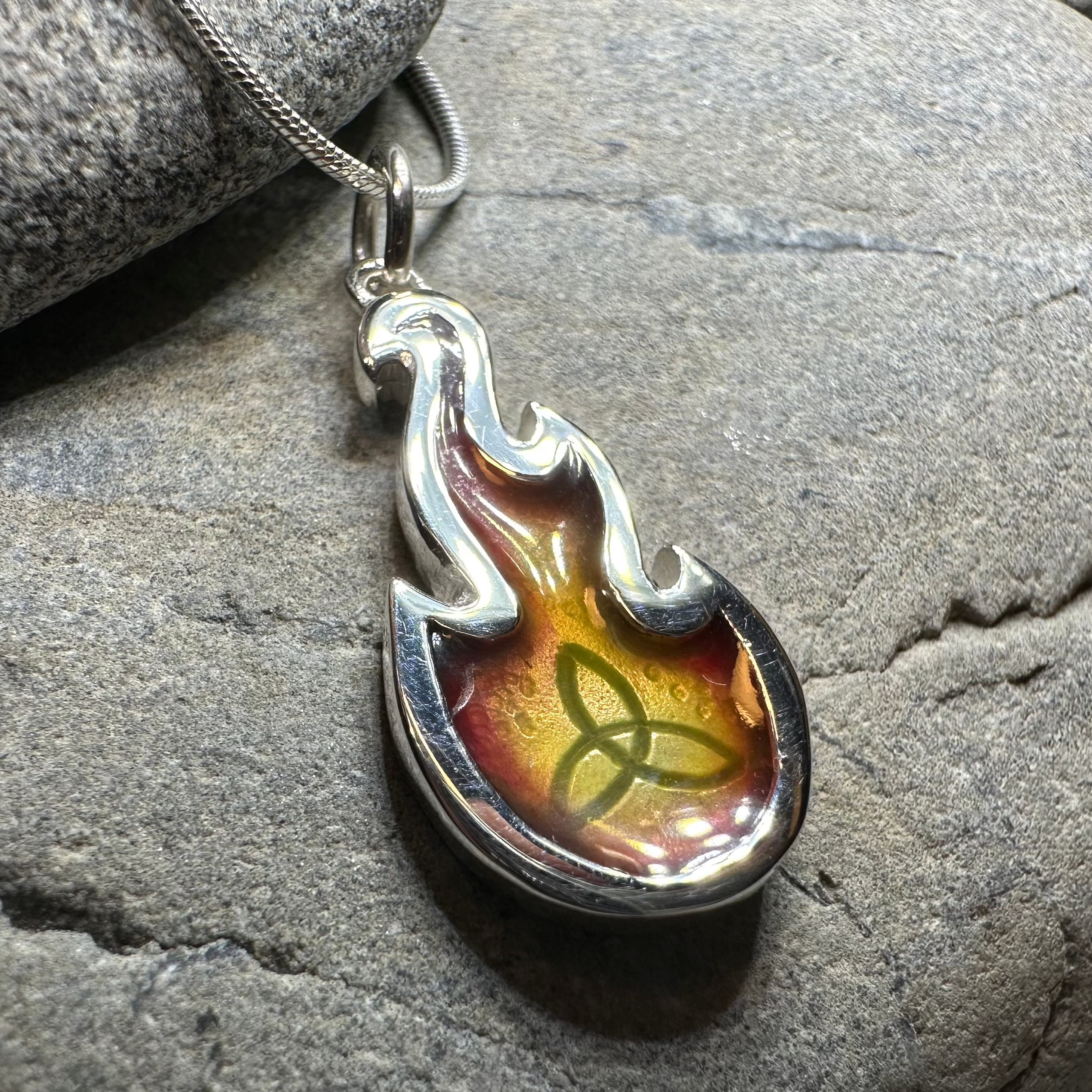 Mystical Celtic Flame Necklace - Handmade in Scotland