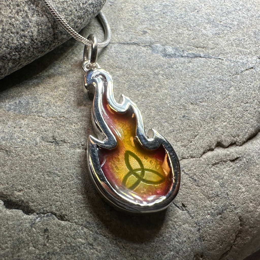 Mystical Celtic Flame Necklace - Handmade in Scotland