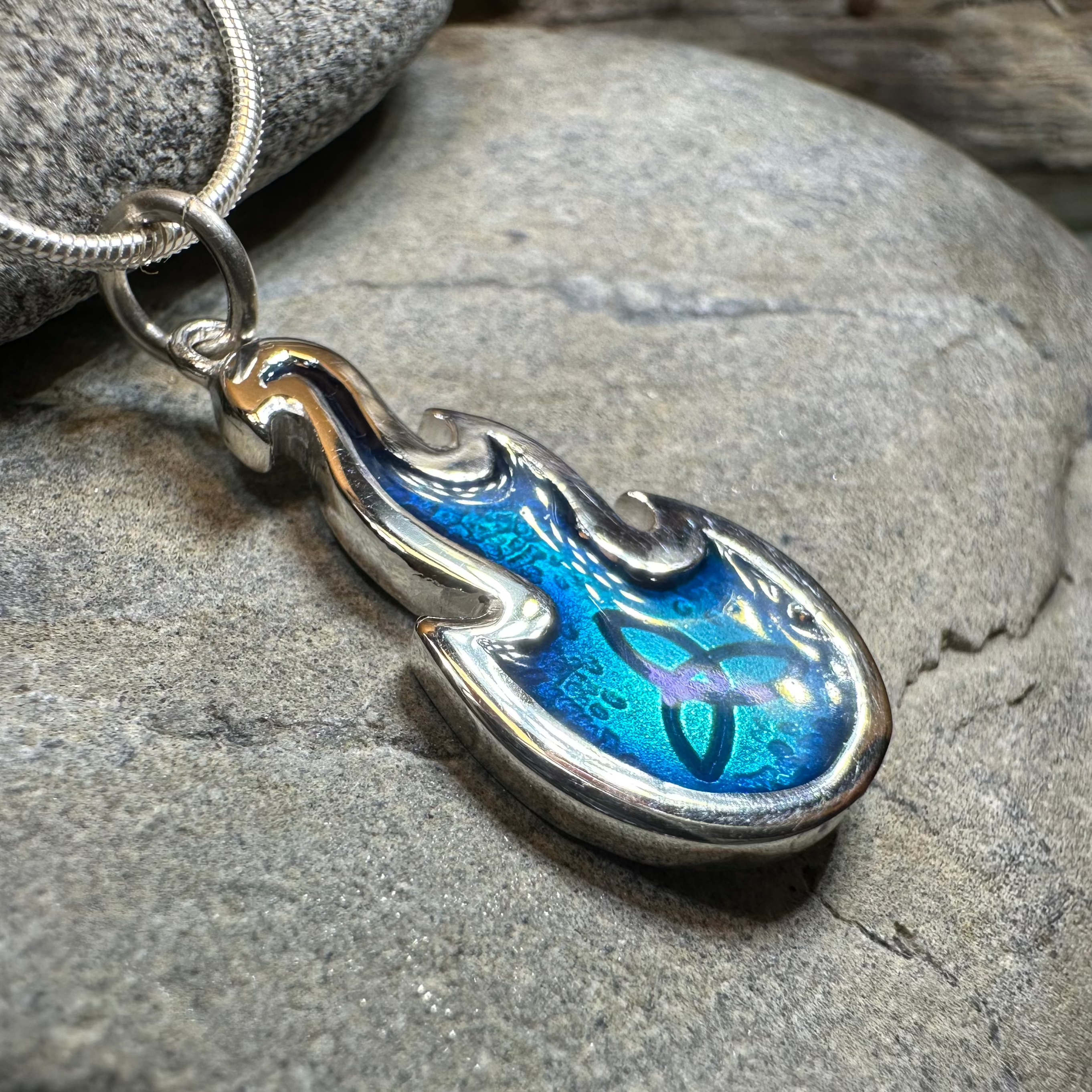 Mystical Celtic Flame Necklace - Handmade in Scotland