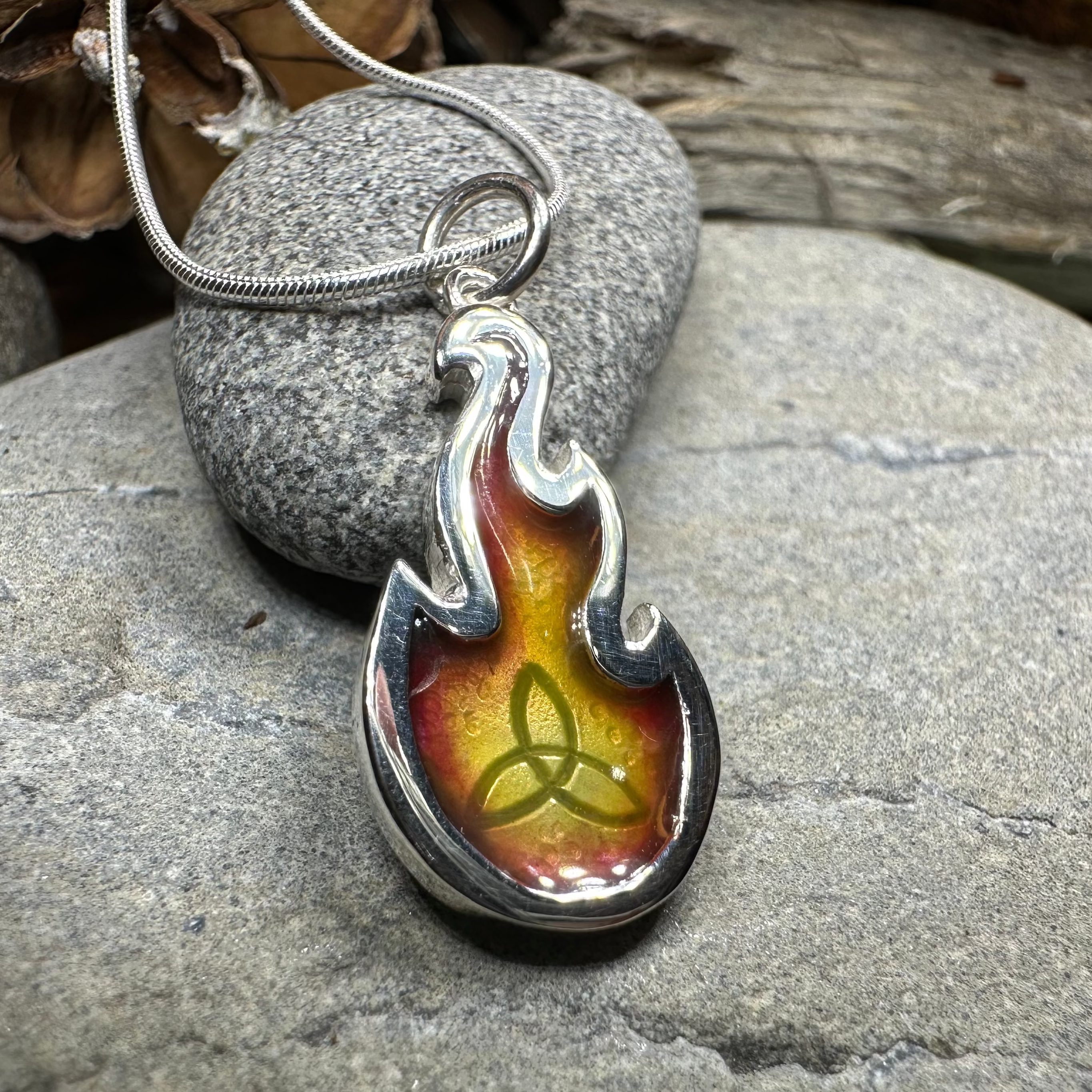Mystical Celtic Flame Necklace - Handmade in Scotland