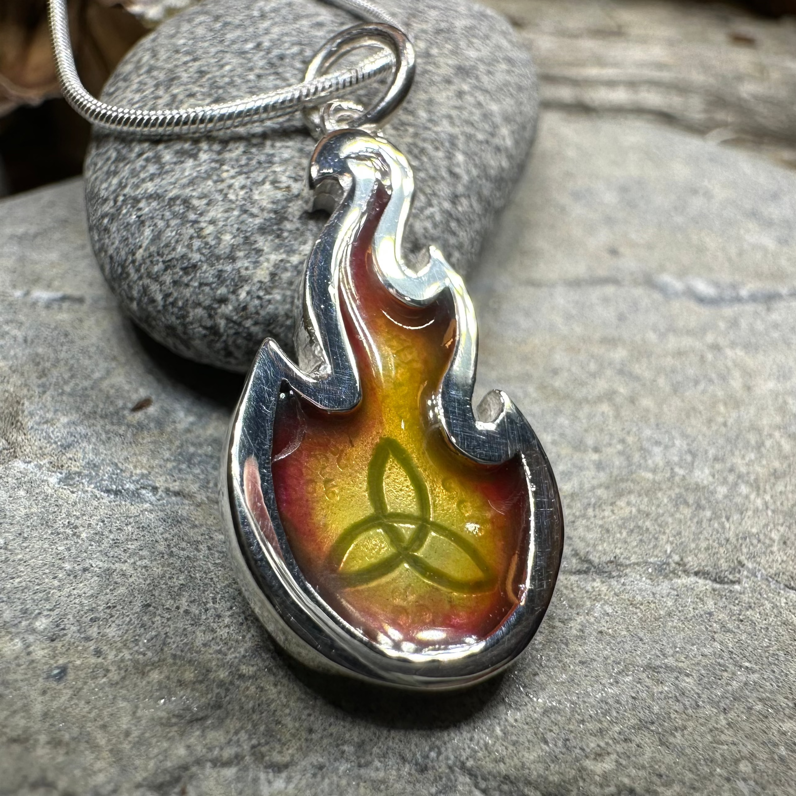 Mystical Celtic Flame Necklace - Handmade in Scotland