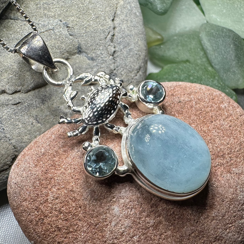 Carrie Crab Aquamarine Necklace