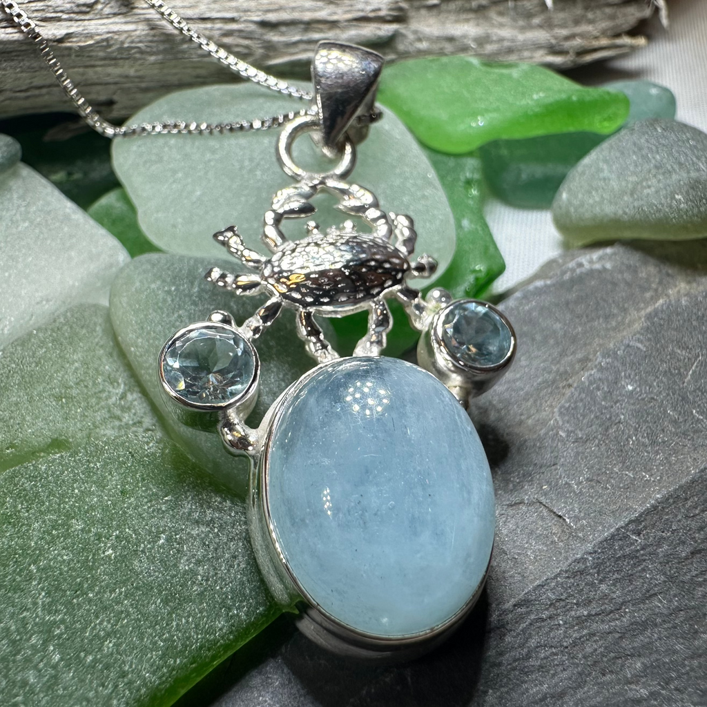 Carrie Crab Aquamarine Necklace