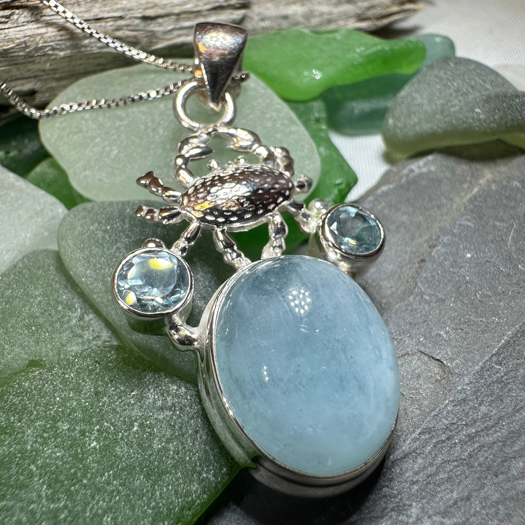 Carrie Crab Aquamarine Necklace