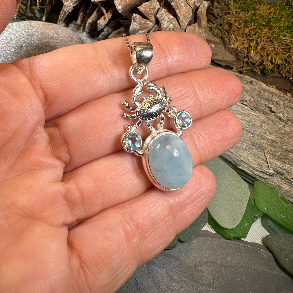 Carrie Crab Aquamarine Necklace