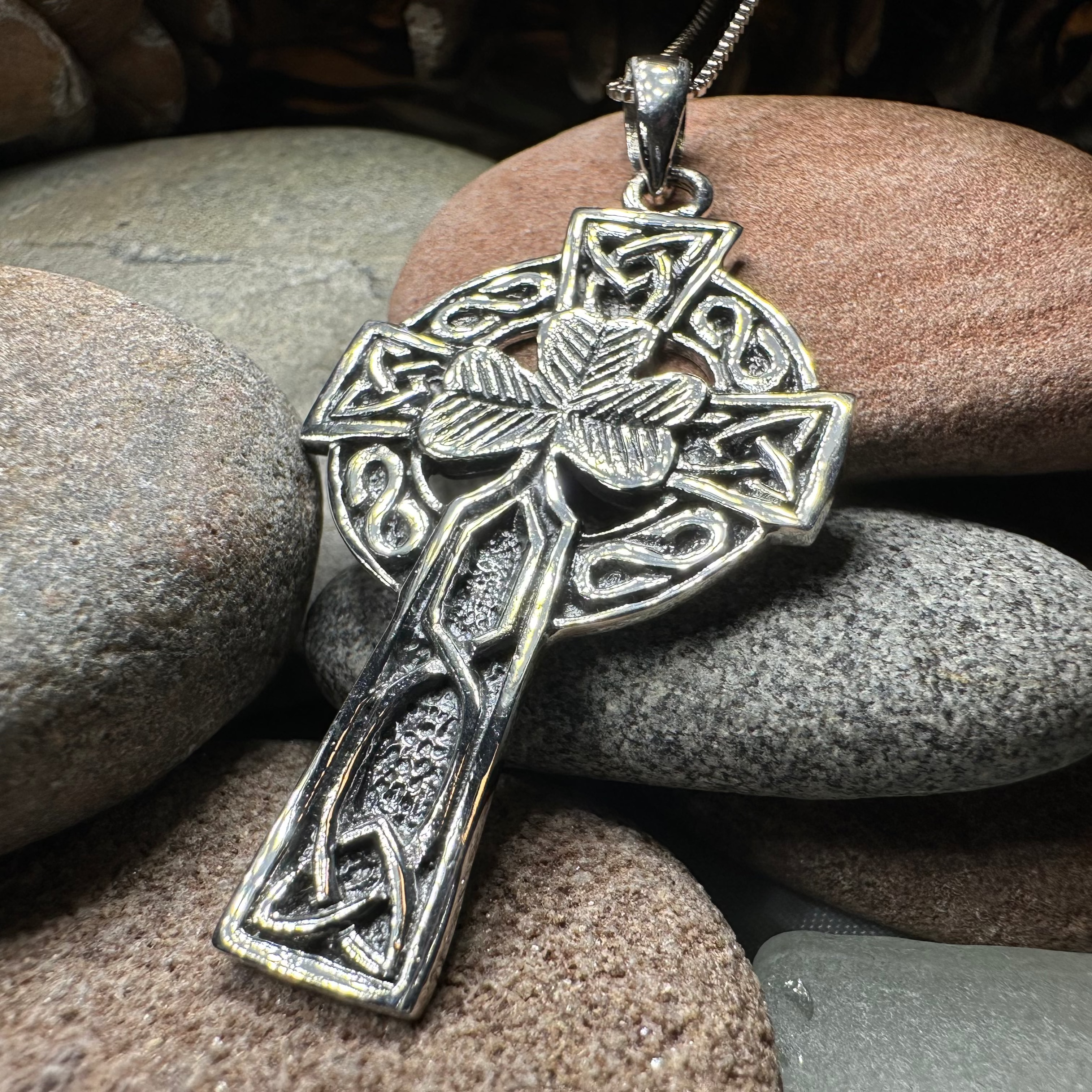 Collins Celtic Cross Shamrock Necklace