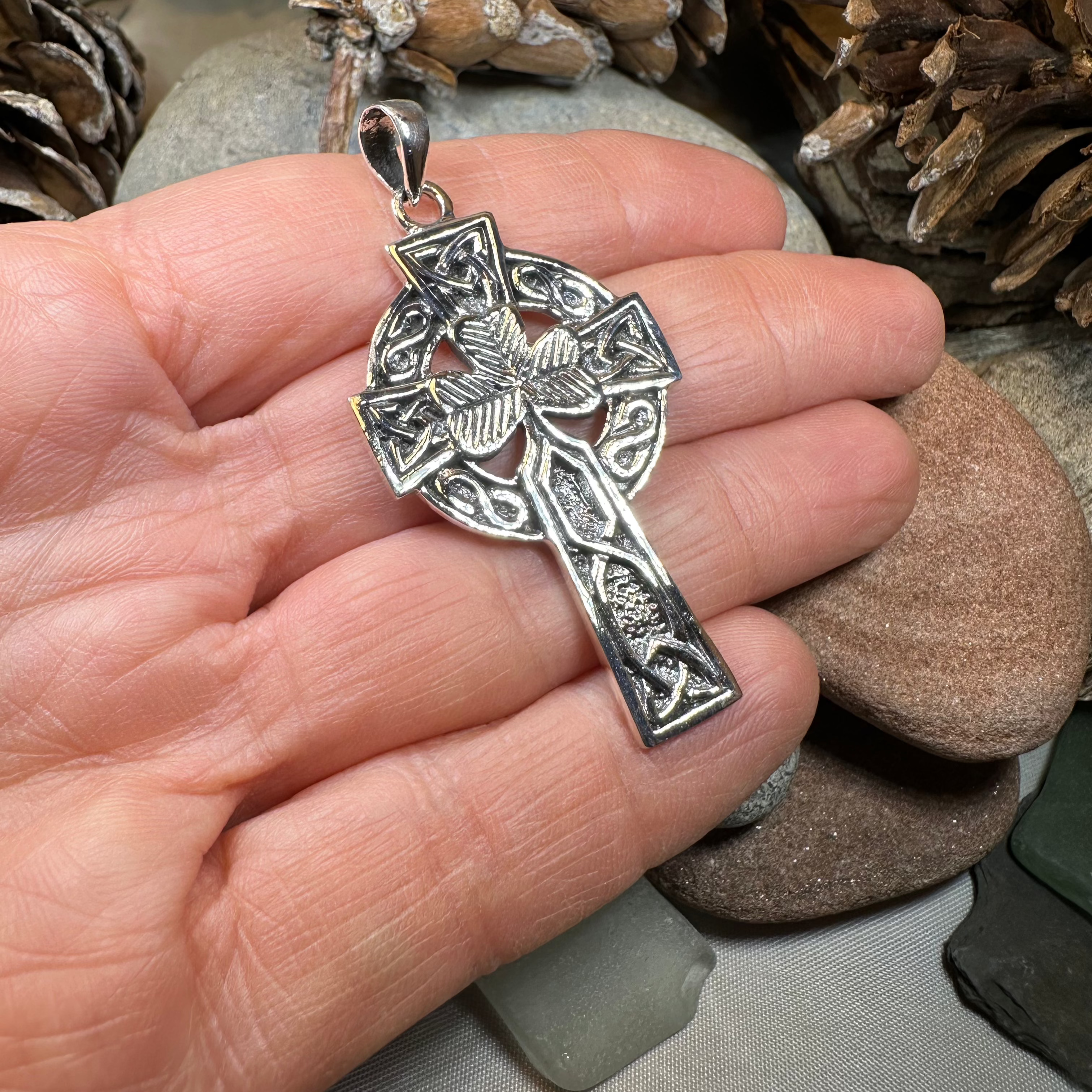 Collins Celtic Cross Shamrock Necklace