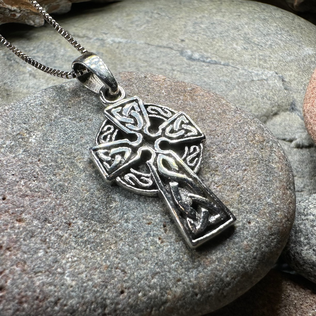 Celtic Cross Necklace in Sterling Silver