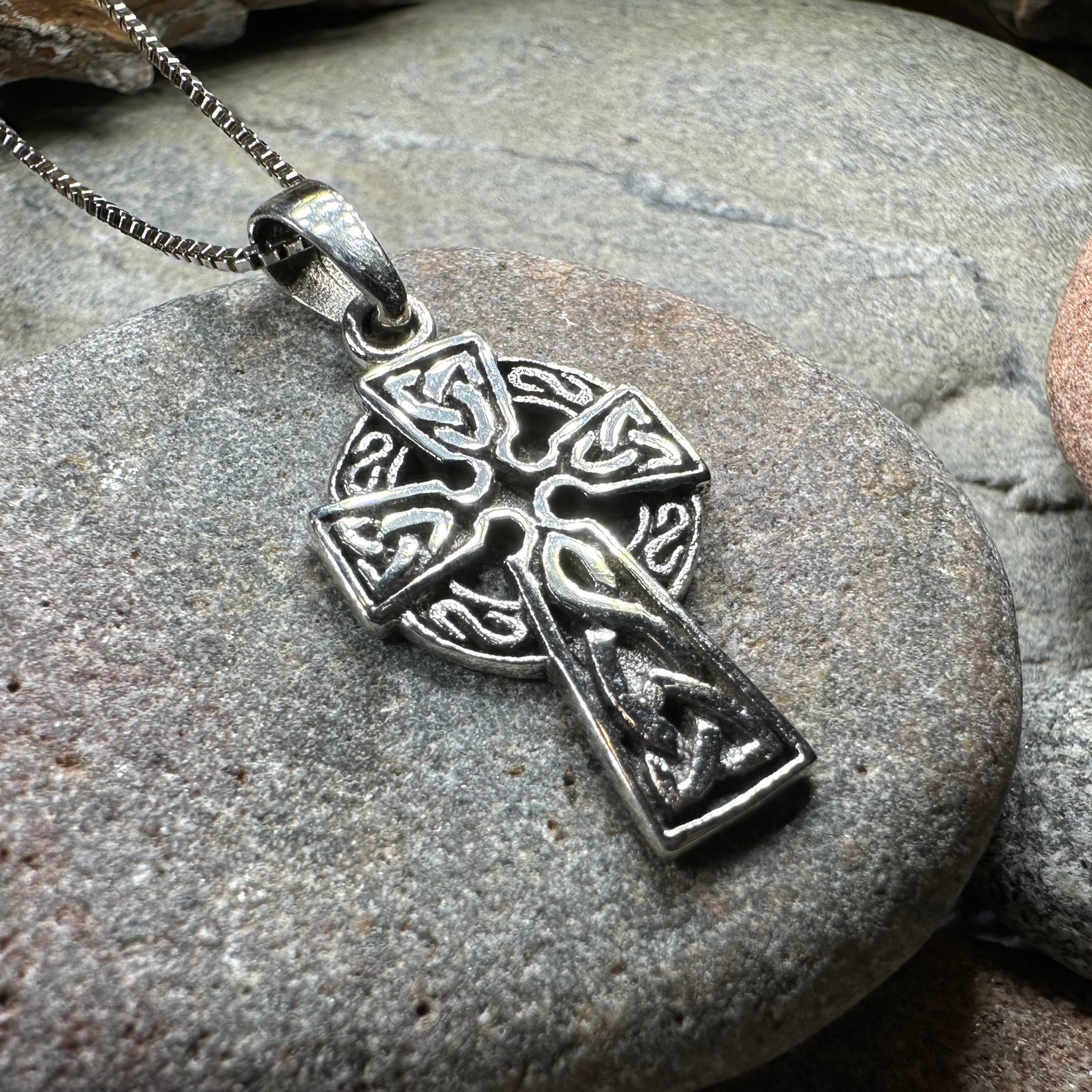 Celtic Cross Necklace in Sterling Silver