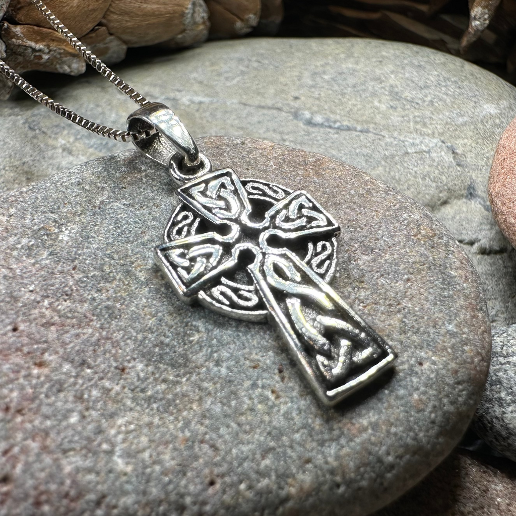 Celtic Cross Necklace in Sterling Silver