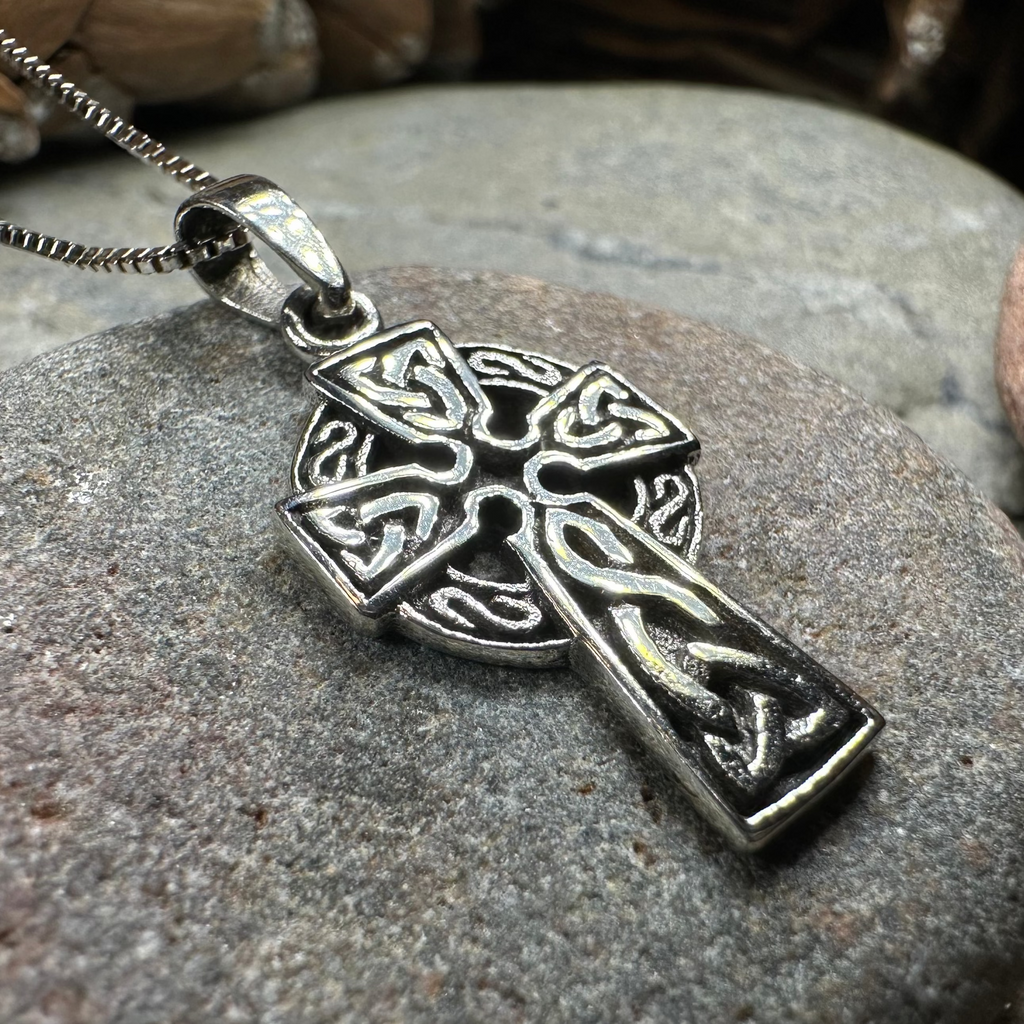 Celtic Cross Necklace in Sterling Silver