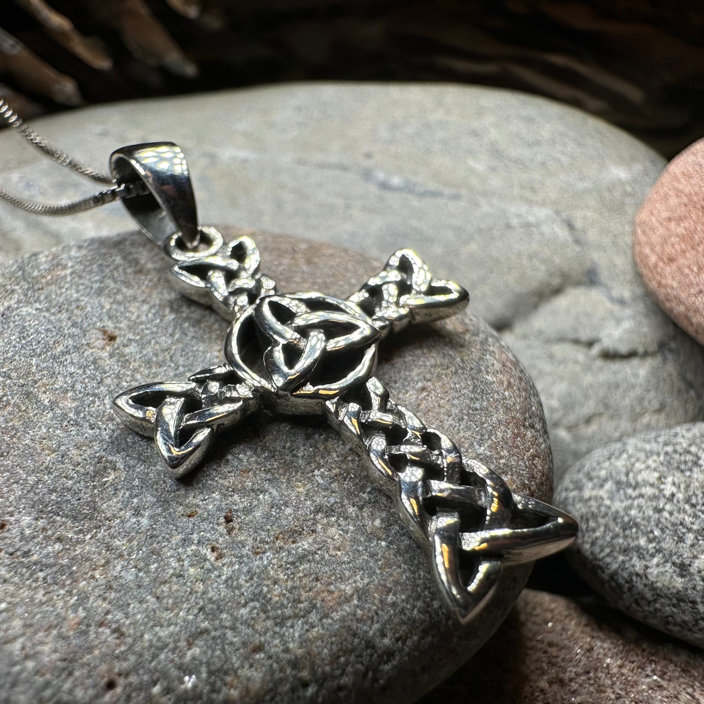 Trinity Knot Celtic Cross Necklace