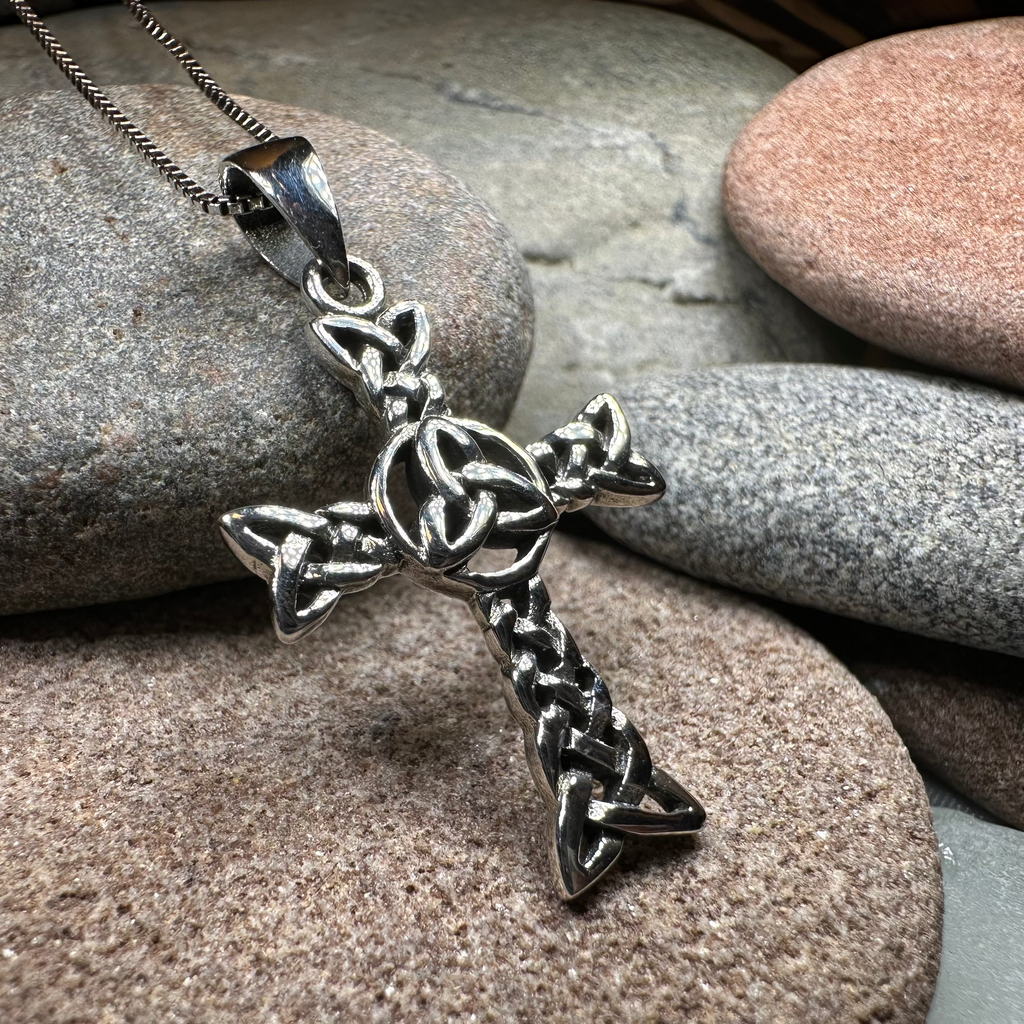 Trinity Knot Celtic Cross Necklace