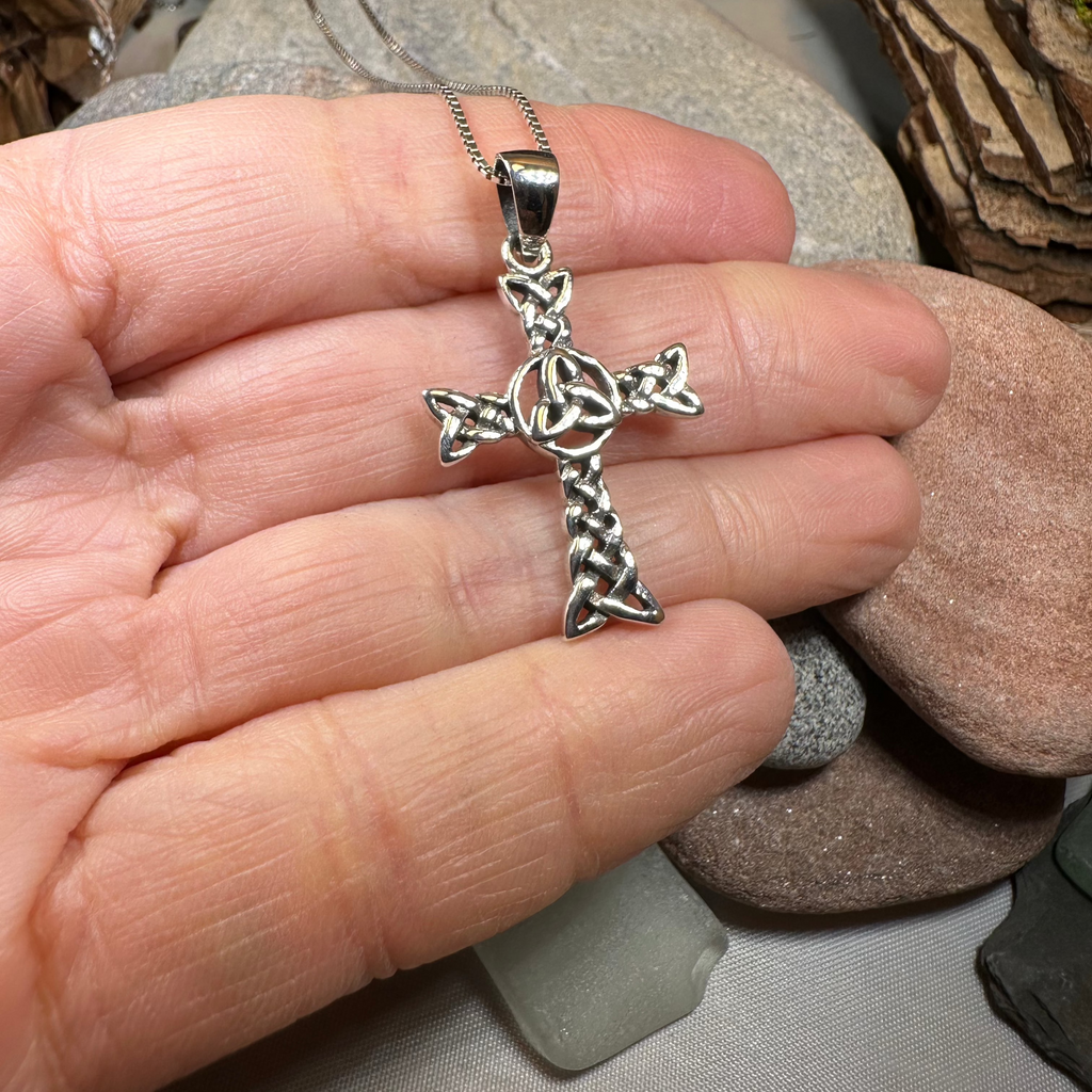 Trinity Knot Celtic Cross Necklace