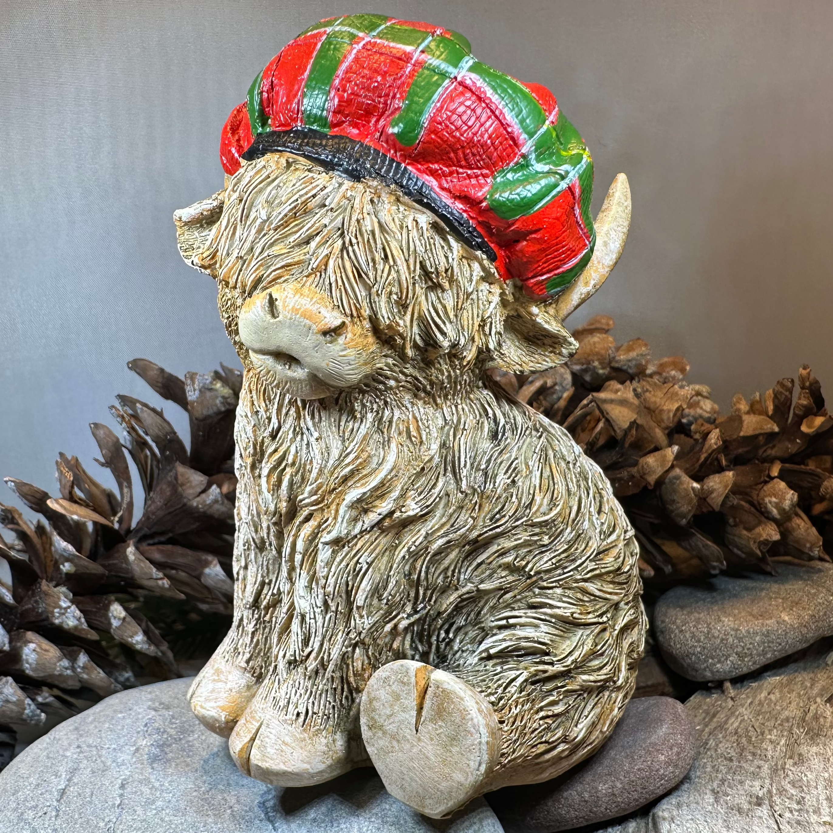 Tartan Highland Cow Figurine