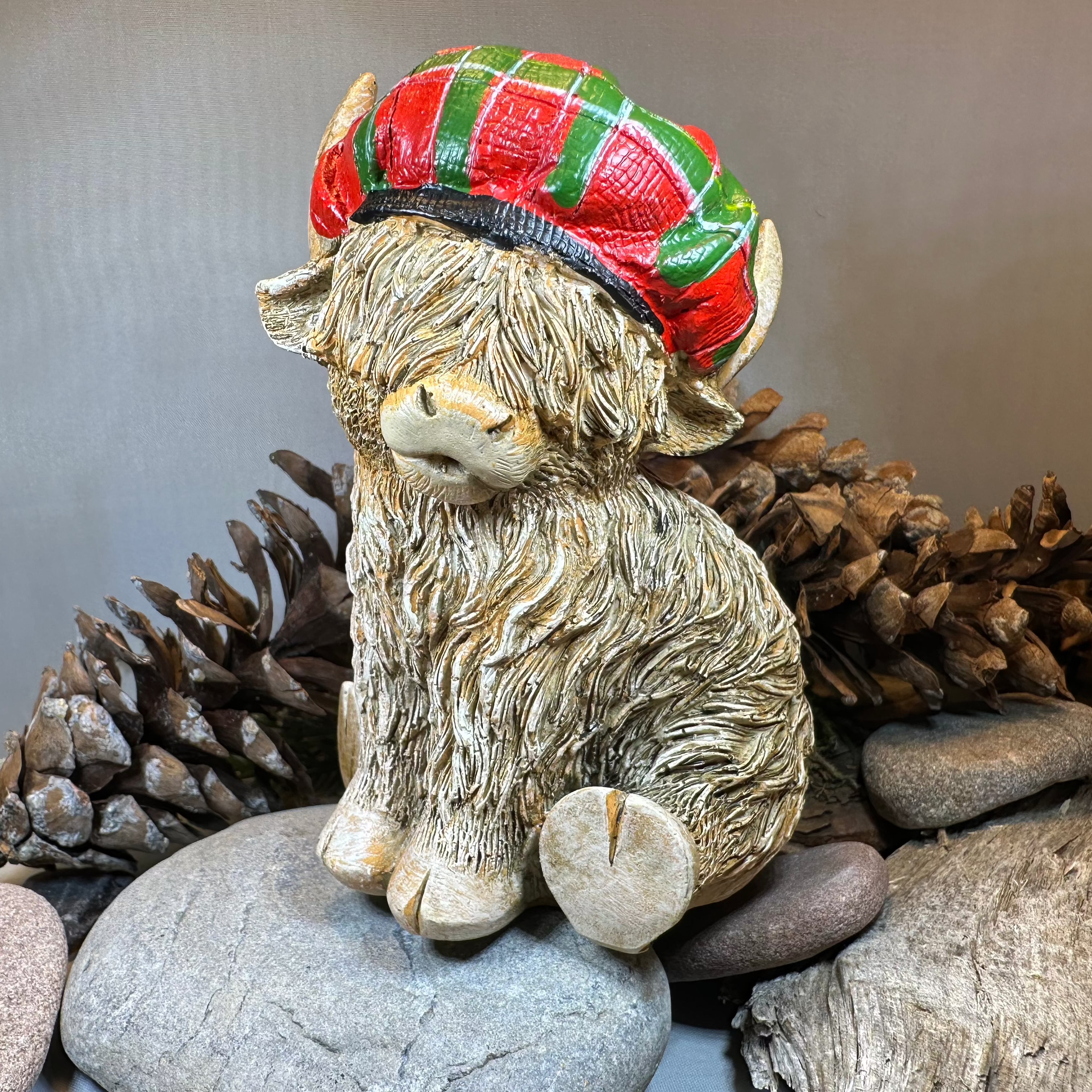 Tartan Highland Cow Figurine