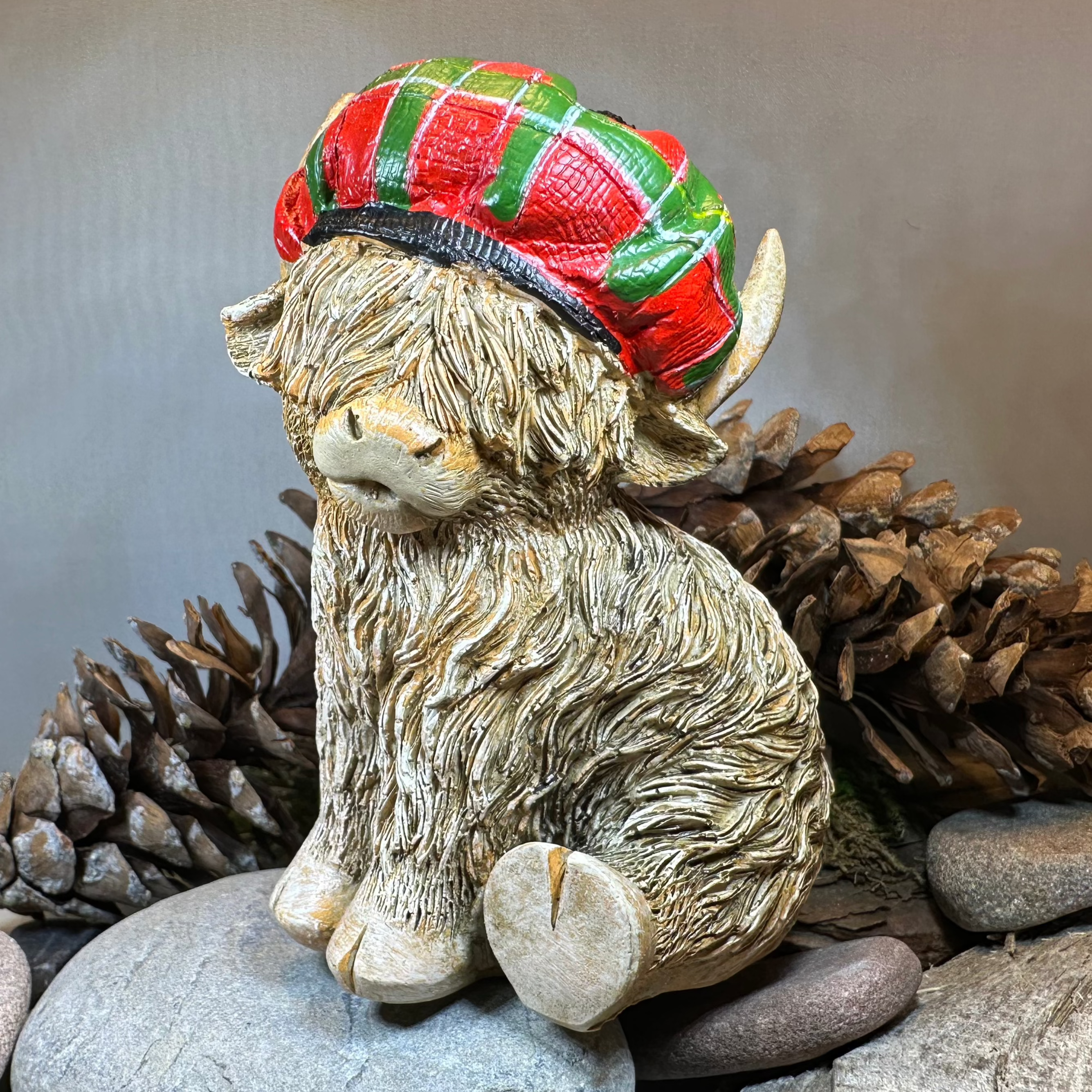 Tartan Highland Cow Figurine