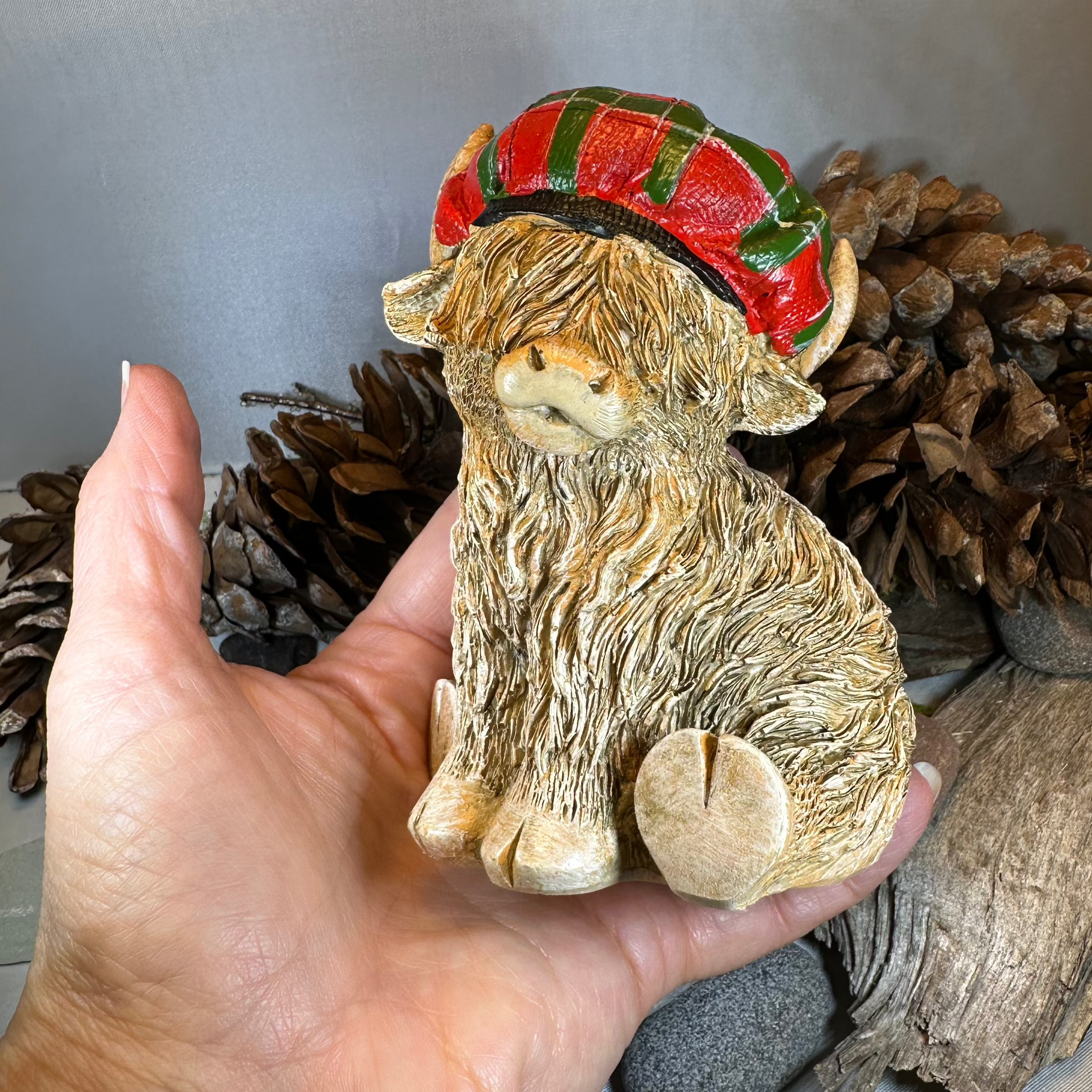 Tartan Highland Cow Figurine