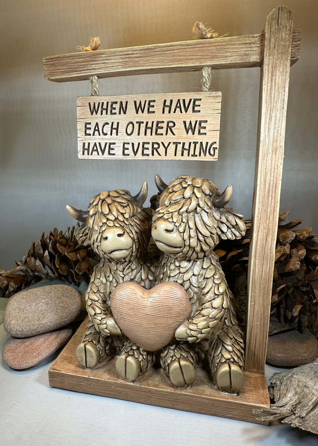 We Have Each Other Highland Cow Figurine