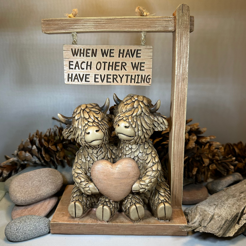 We Have Each Other Highland Cow Figurine