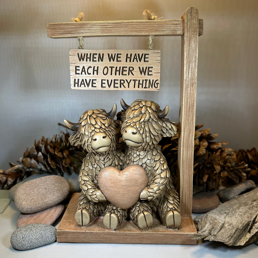 We Have Each Other Highland Cow Figurine