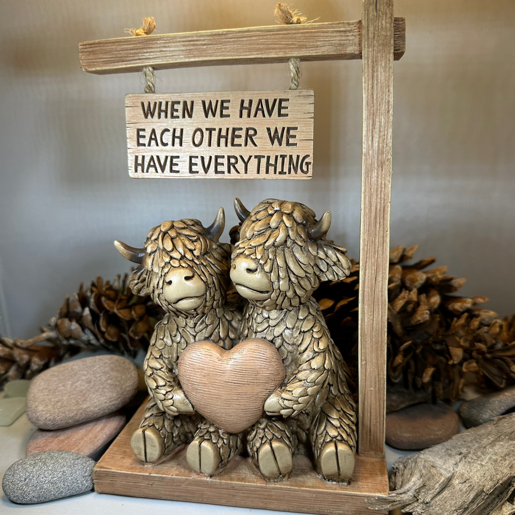 We Have Each Other Highland Cow Figurine