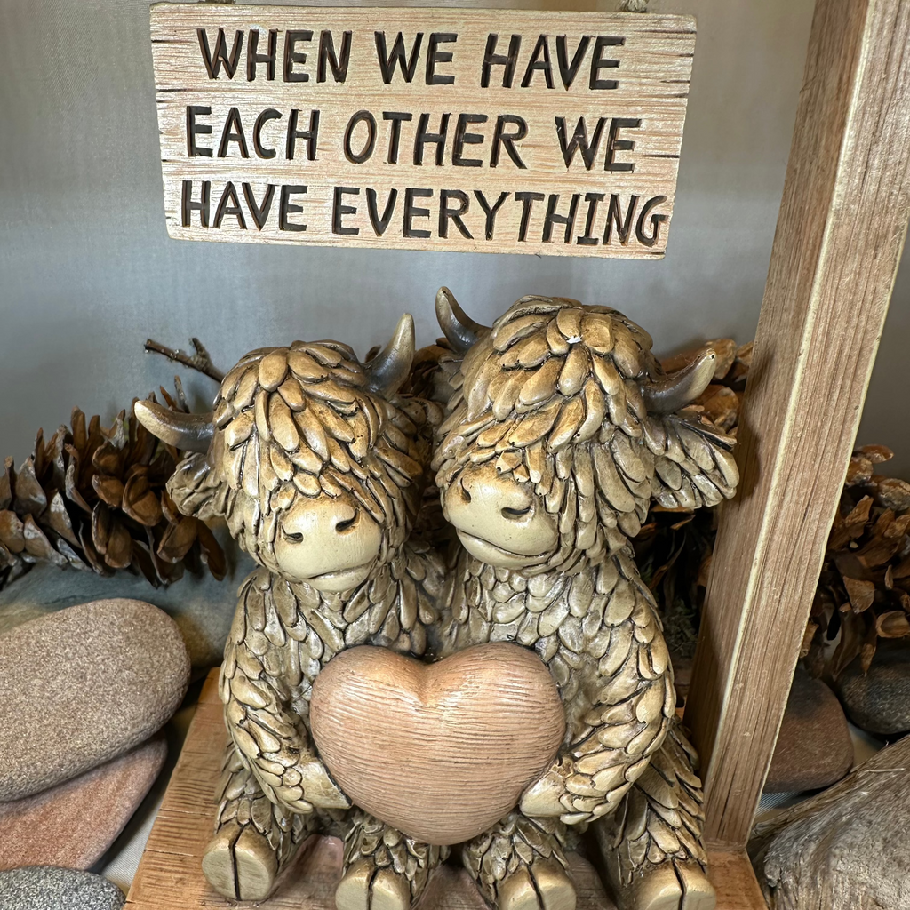 We Have Each Other Highland Cow Figurine