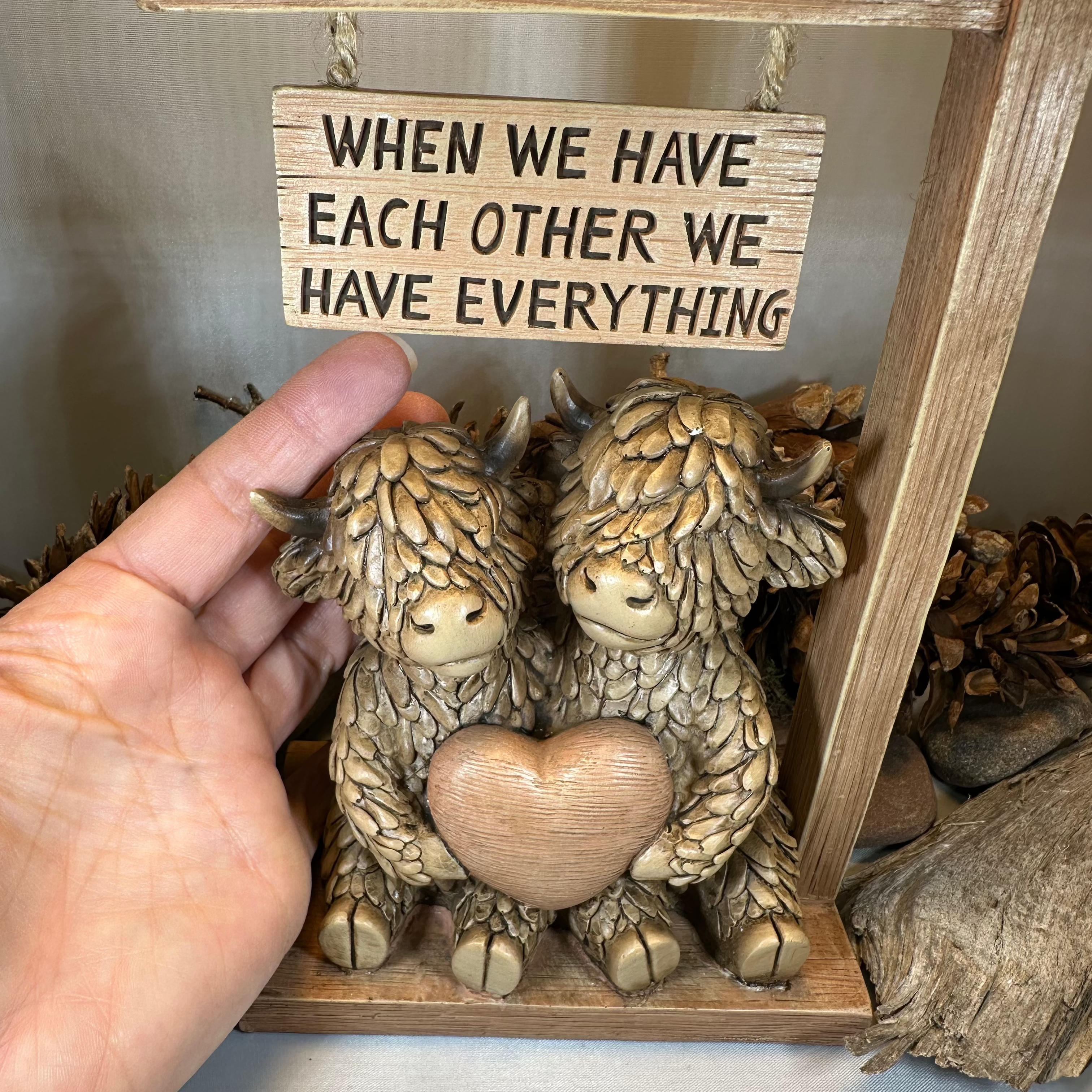We Have Each Other Highland Cow Figurine