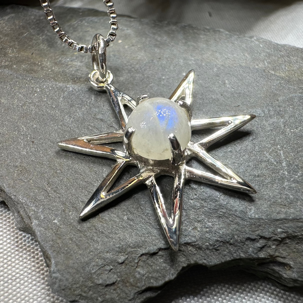 Moonstone Elven Star Necklace