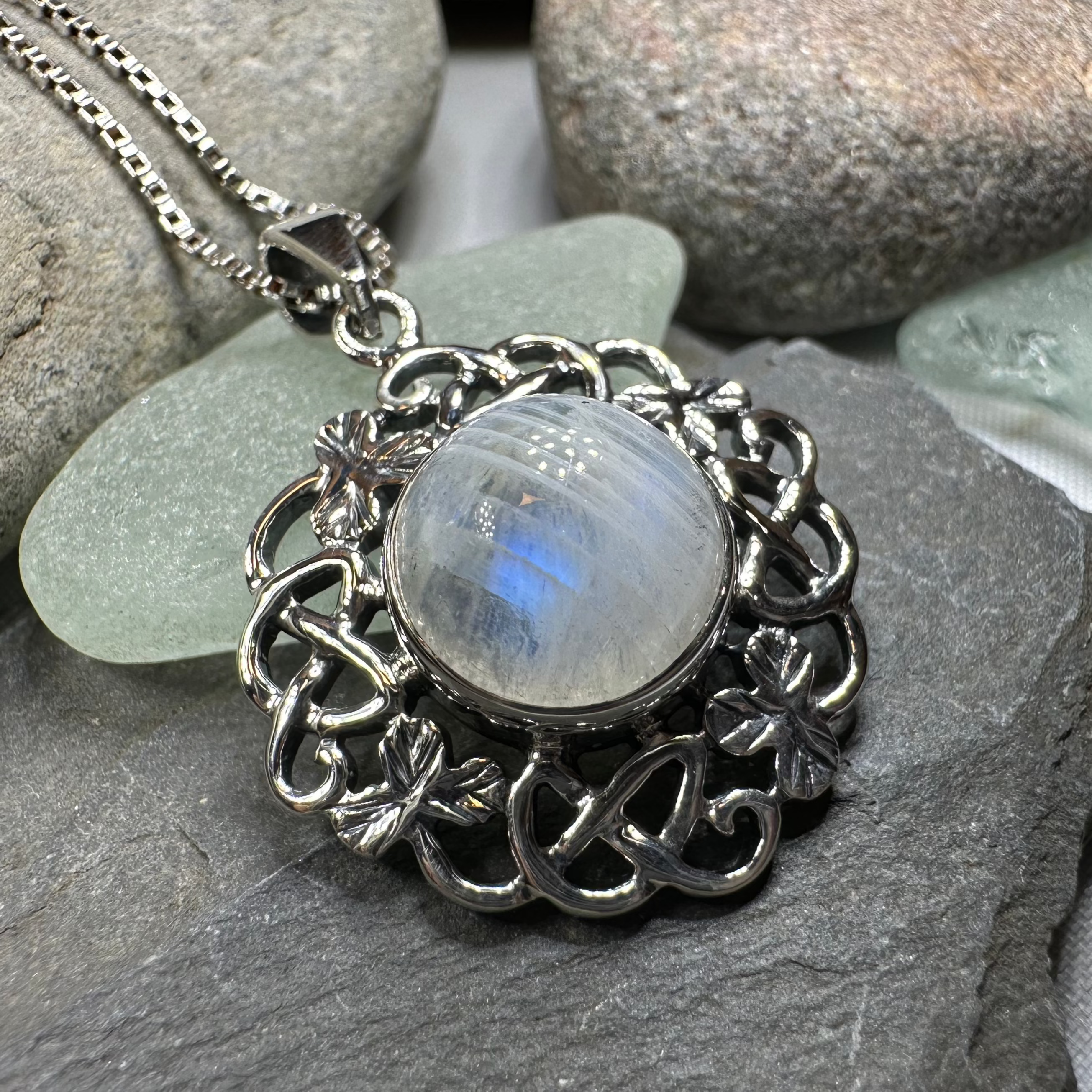 Elana Shamrock Moonstone Necklace