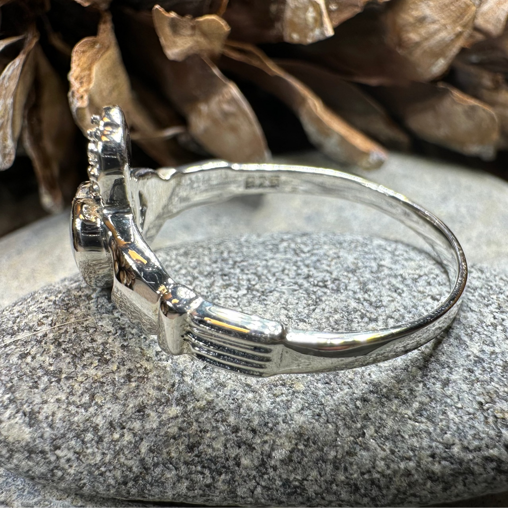 Aurora Irish Claddagh Ring with Mother of Pearl