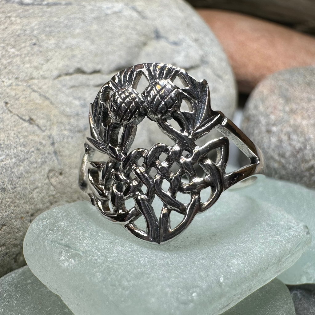 Ainslee Scottish Thistle Ring in Sterling Silver