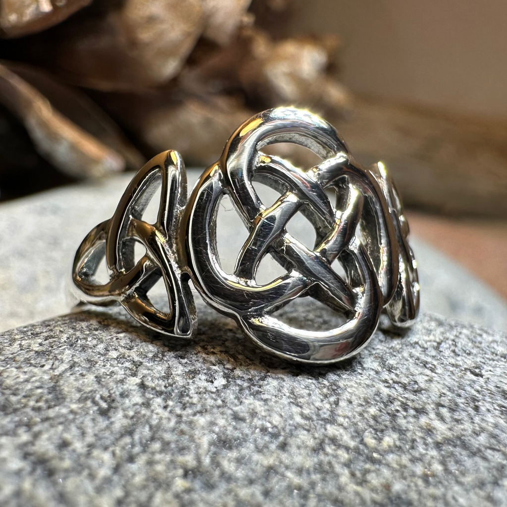 Asha Celtic Dara Knot Ring in Sterling Silver