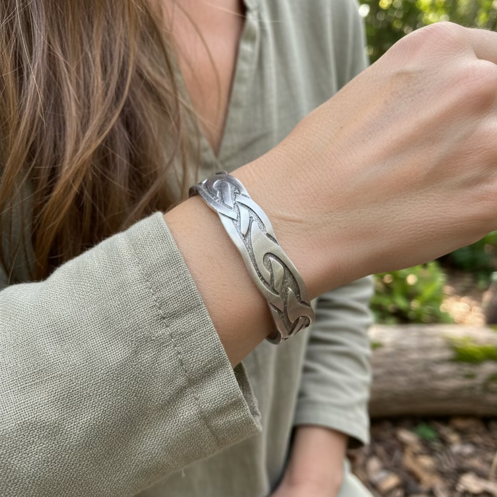 Cruth Celtic Pewter Cuff Bracelet - Handmade in Scotland