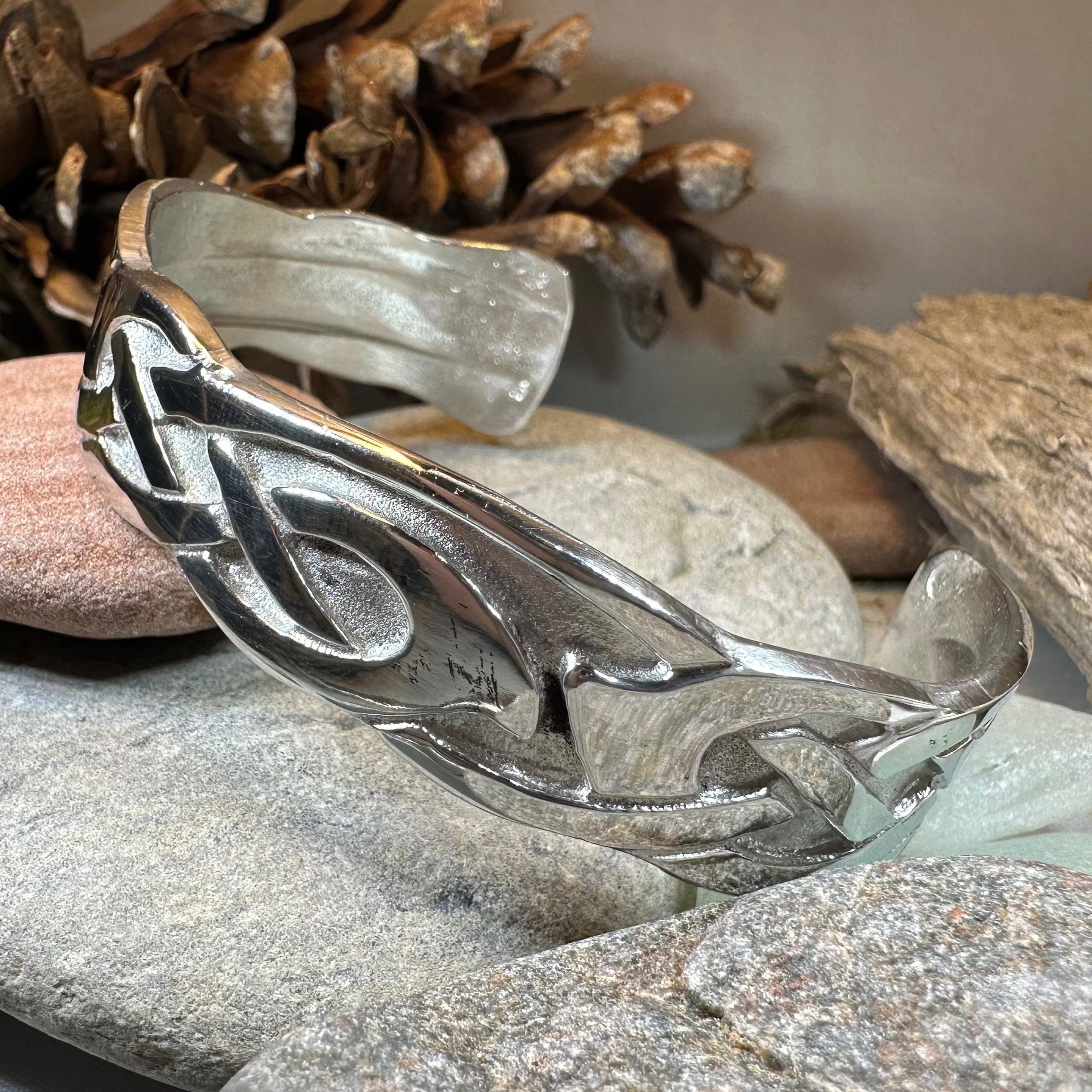 Cruth Celtic Pewter Cuff Bracelet - Handmade in Scotland