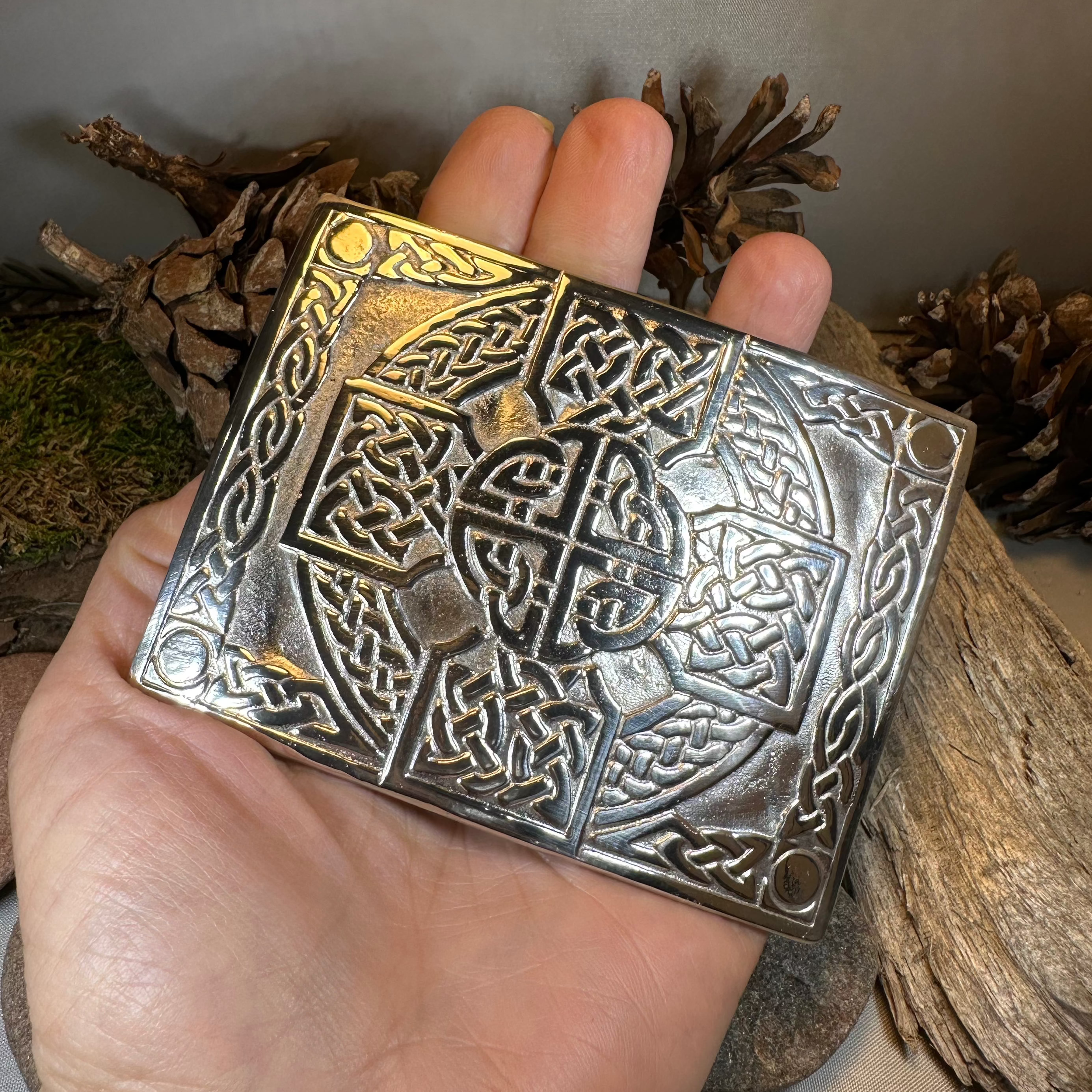 Celtic Cross Kilt Belt Buckle - Handmade in Scotland