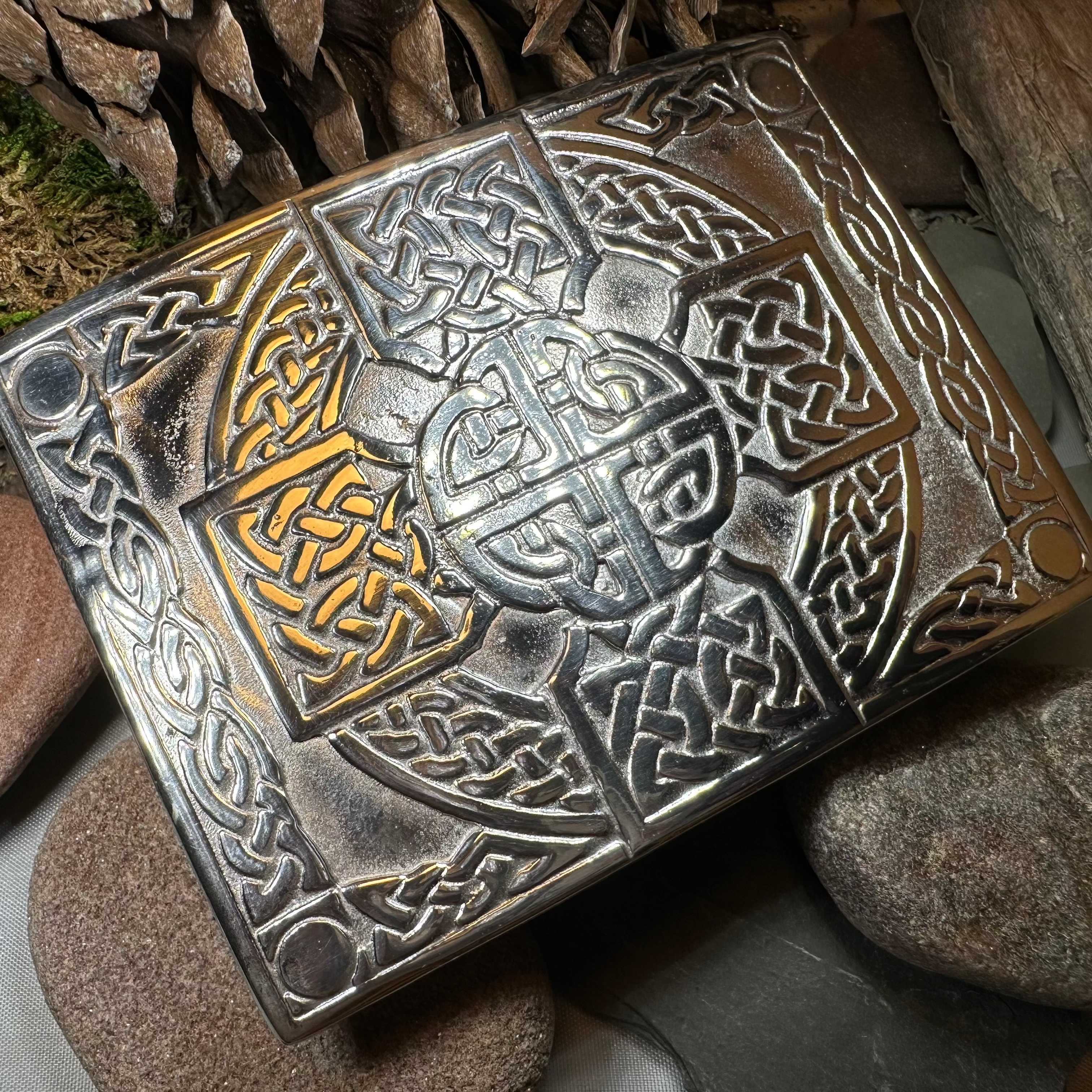 Celtic Cross Kilt Belt Buckle - Handmade in Scotland